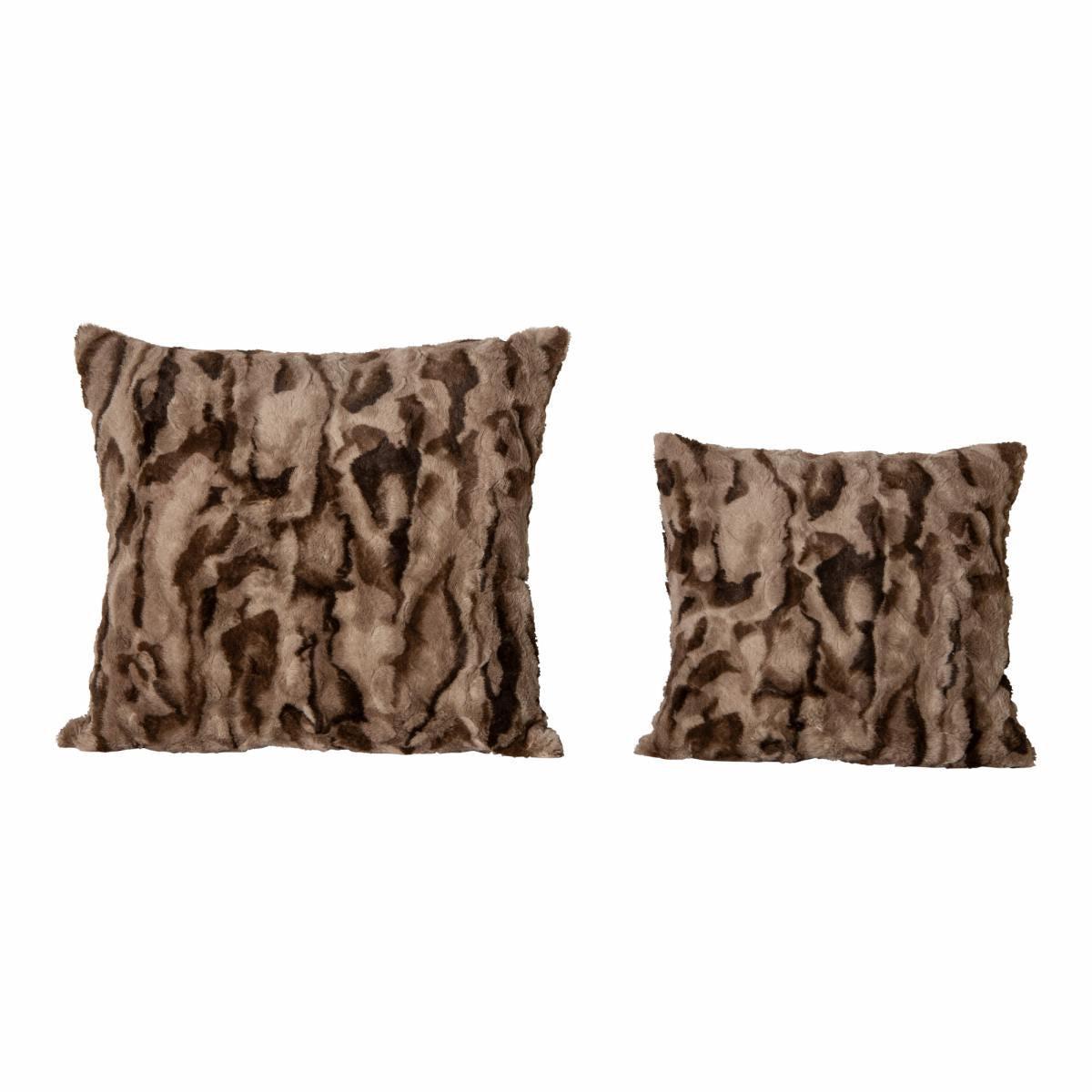 PTMD Sierkussen Clarisse - 45x10x45 cm - Imitatie Bont - Bruin