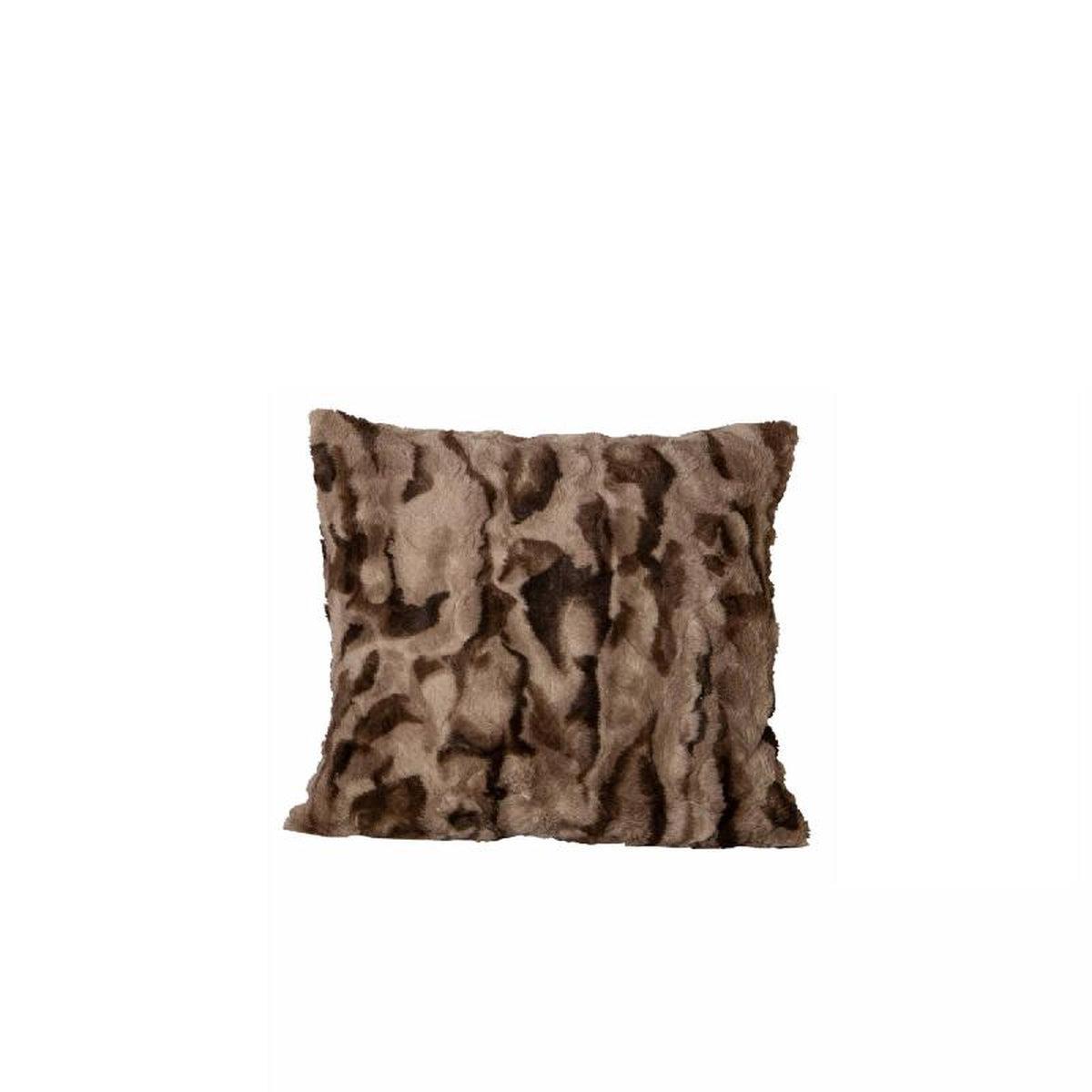 PTMD Sierkussen Clarisse - 45x10x45 cm - Imitatie Bont - Bruin