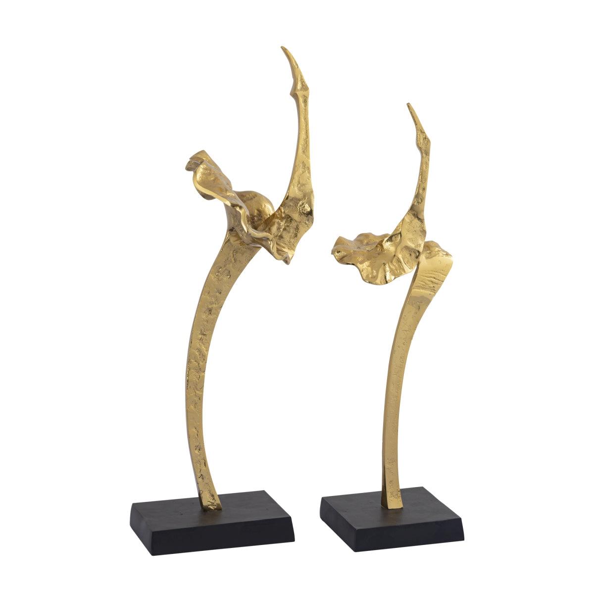 PTMD Yobie Gold casted alu swan statue black base L