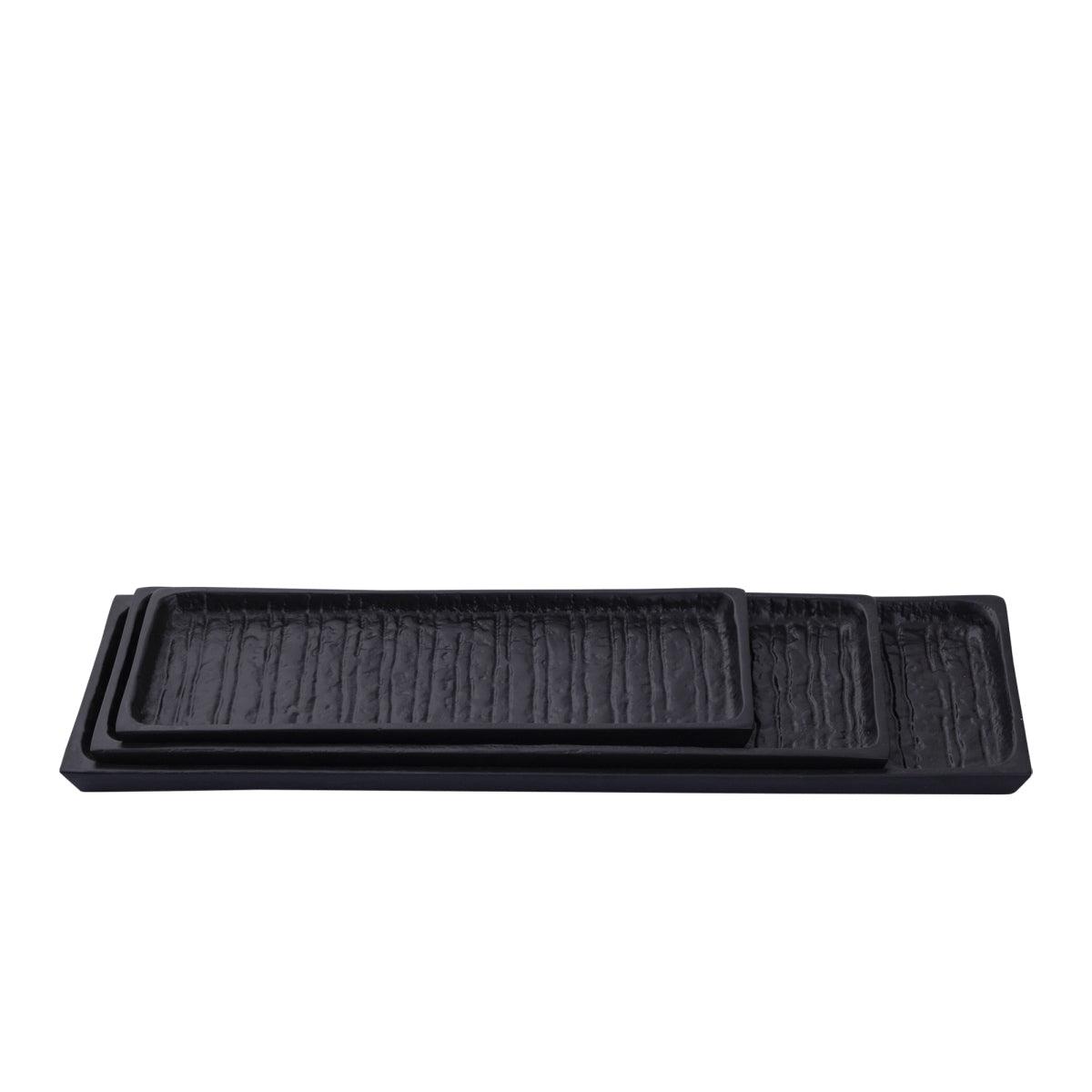 PTMD Schaal Grail - 38x13x2 cm - Aluminium - Zwart