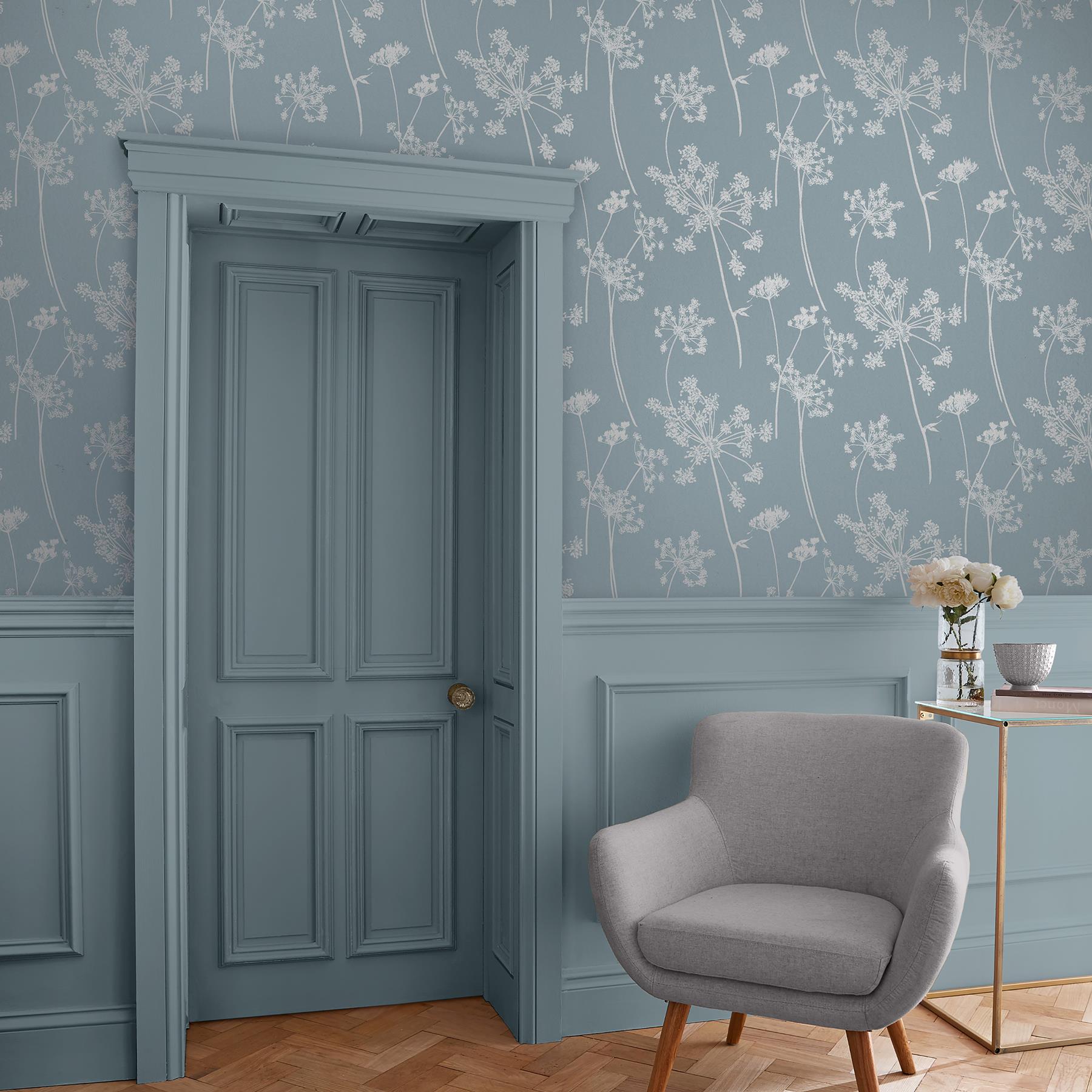 Graham & Brown vliesbehang Anthriscus Breathe blauw