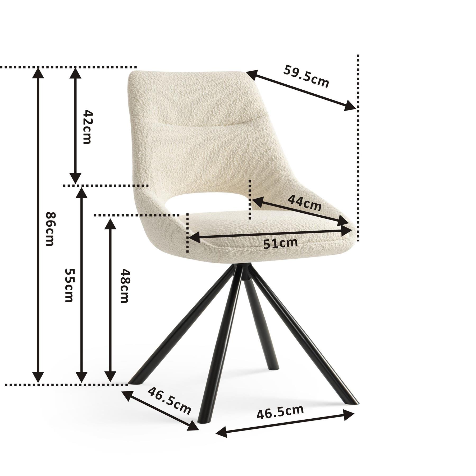 Furnihaus Eetkamerstoel Tosca Creme Boucle