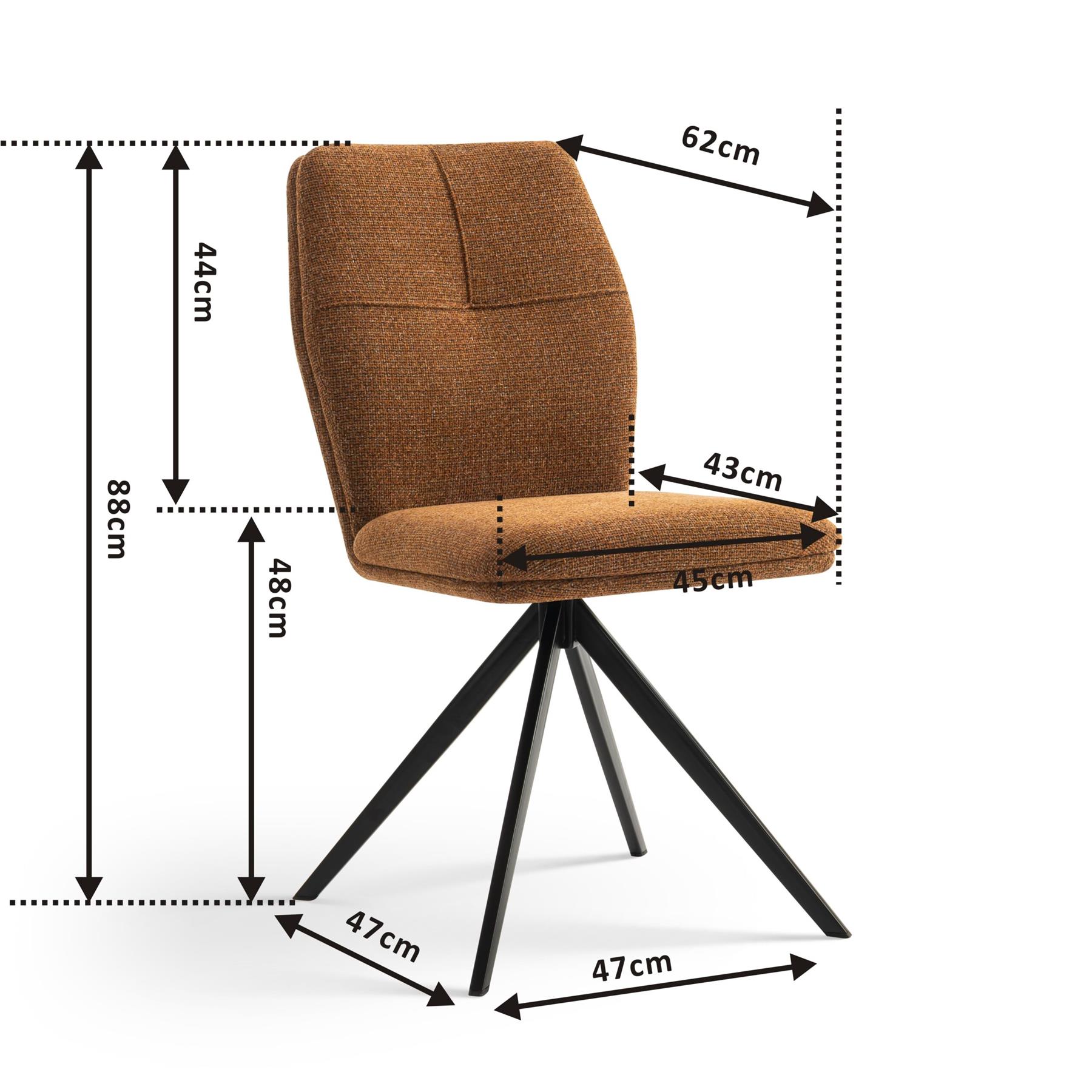 Furnihaus Eetkamerstoelen set van 2 - Emma - Oker Geel - Stof