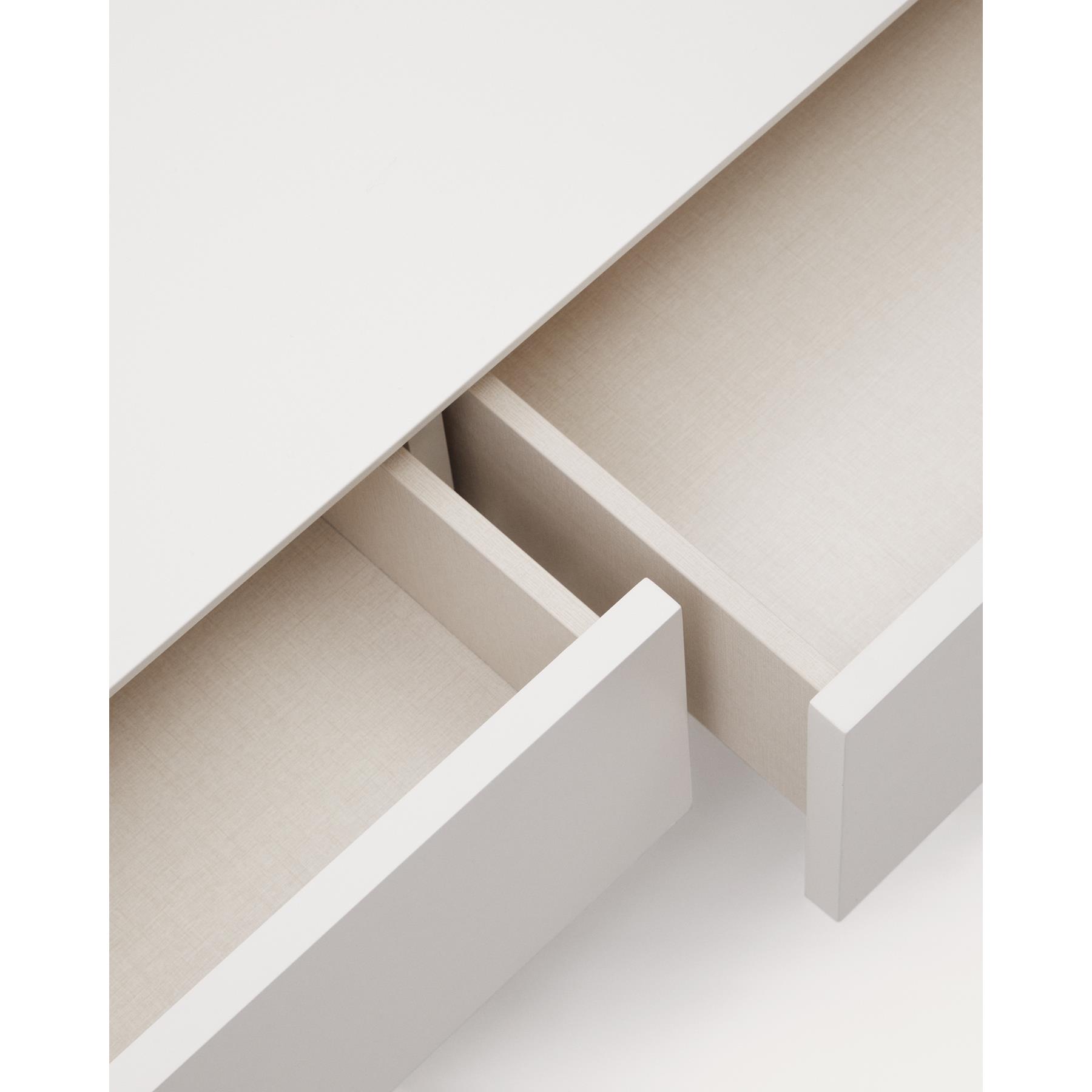 Kave Home - Vedrana-TV-meubel met 3 laden witgelakt MDF 195 x 35 cm