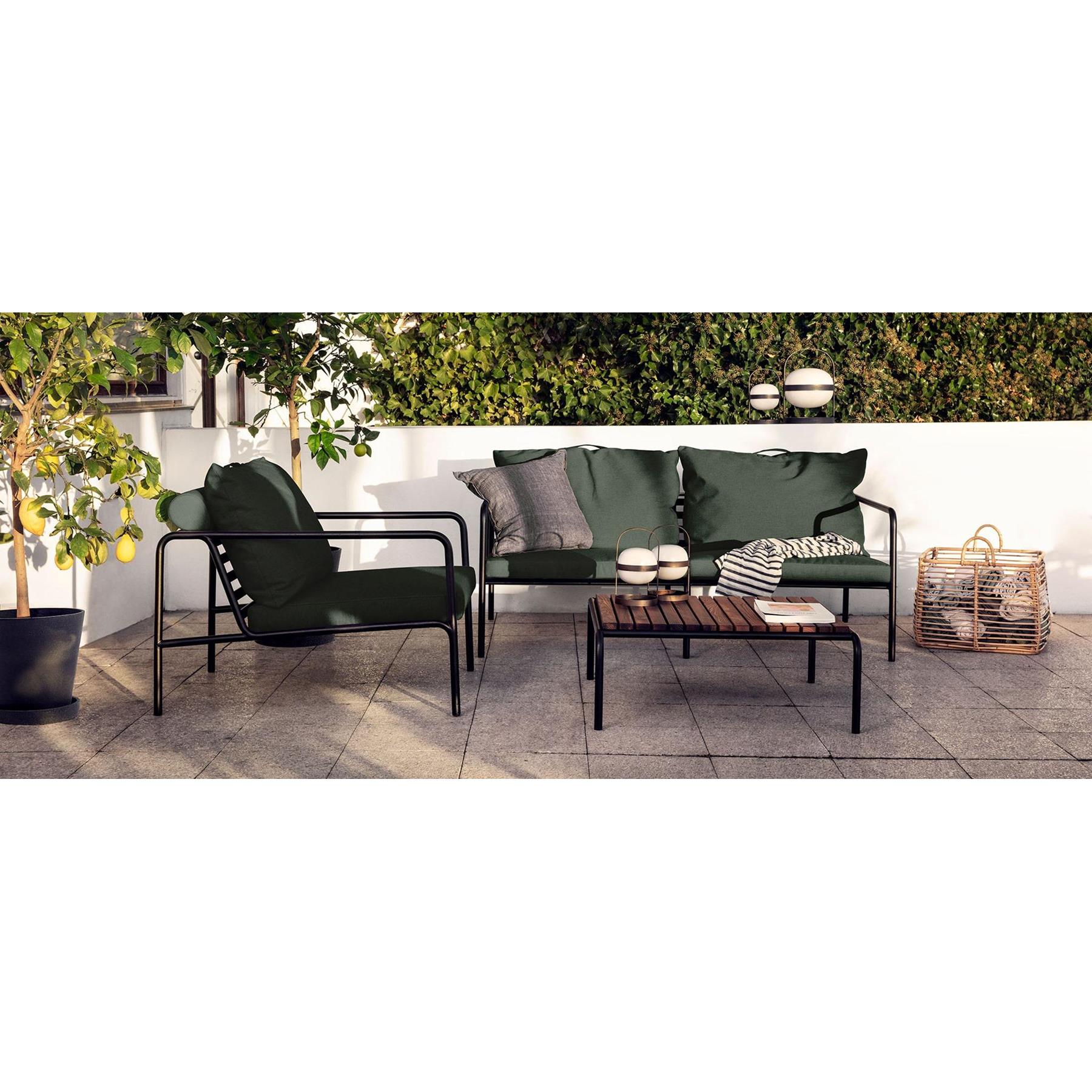 Houe Avon 2-zits loungebank frame zwart stof char heritage