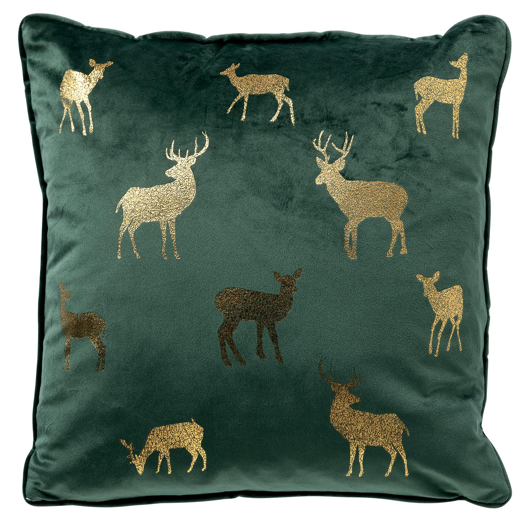 Deer - Kerst kussenhoezen - 45x45 cm, Groen