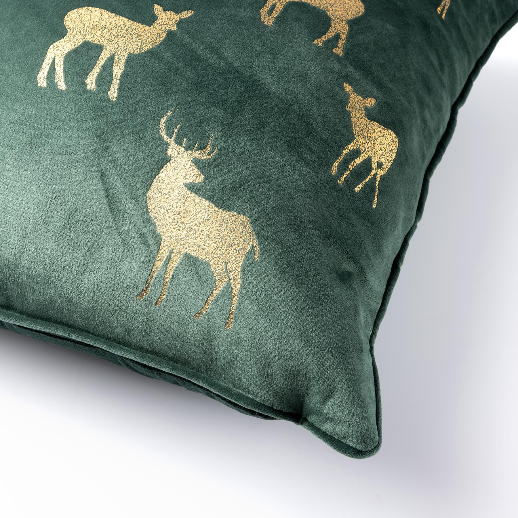 Deer - Kerst kussenhoezen - 45x45 cm, Groen
