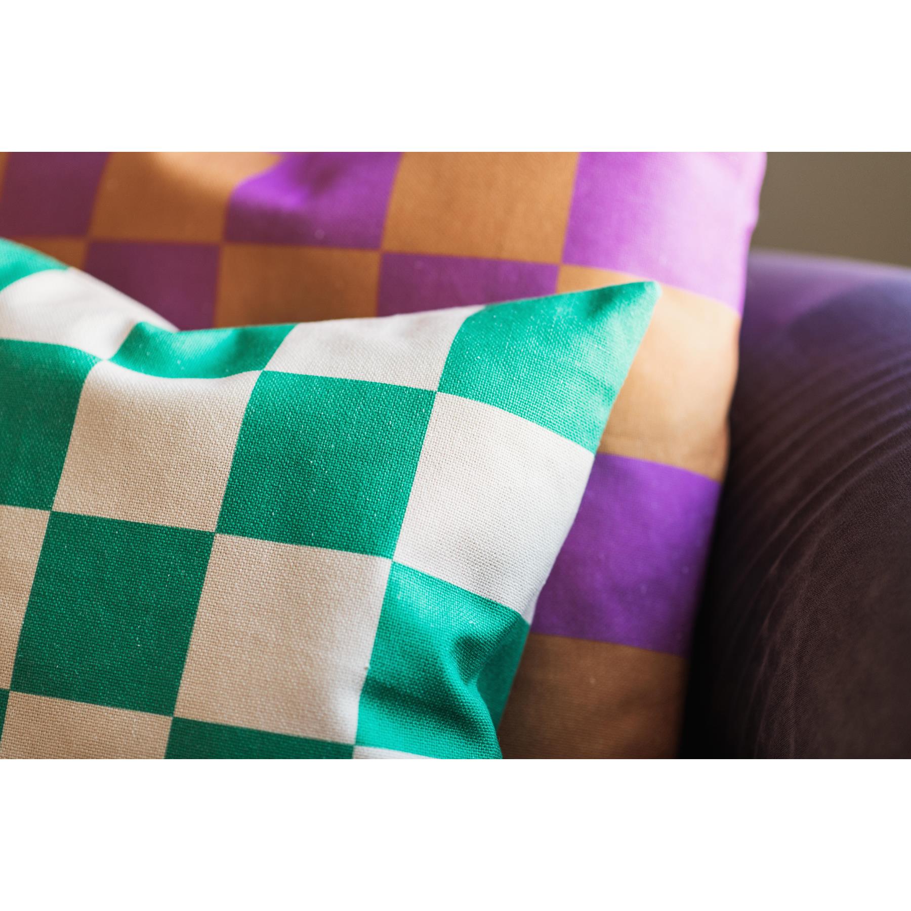FÉST Checks kussen 45x45 Green|Sand