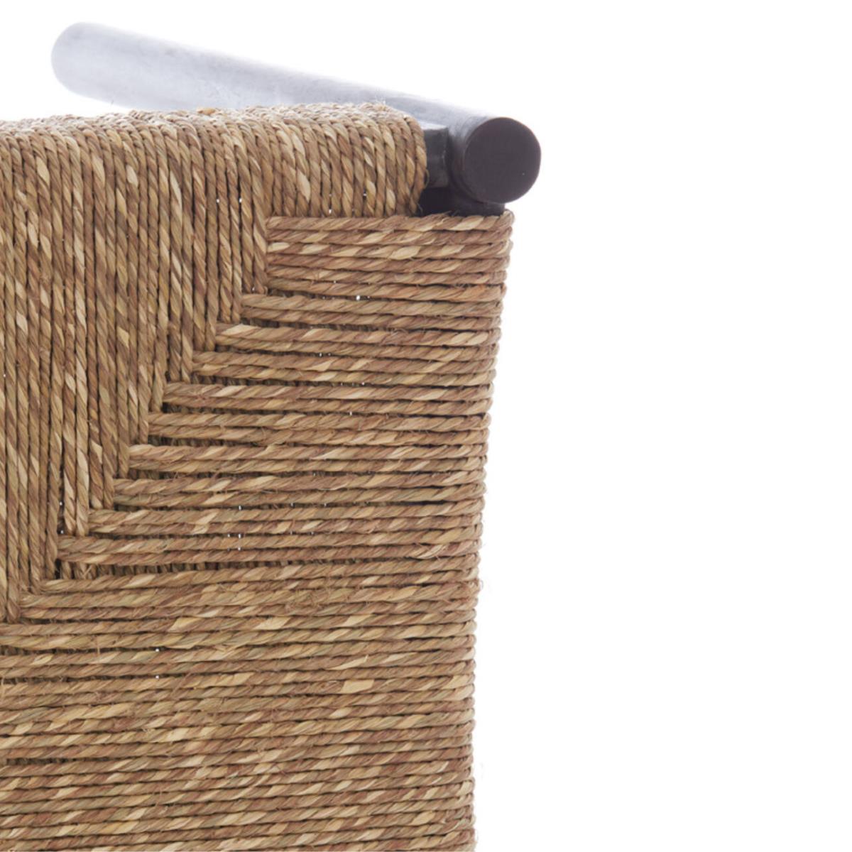 Light & Living - Delis kruk 44x44x40 cm - hout donker bruin + zeegras