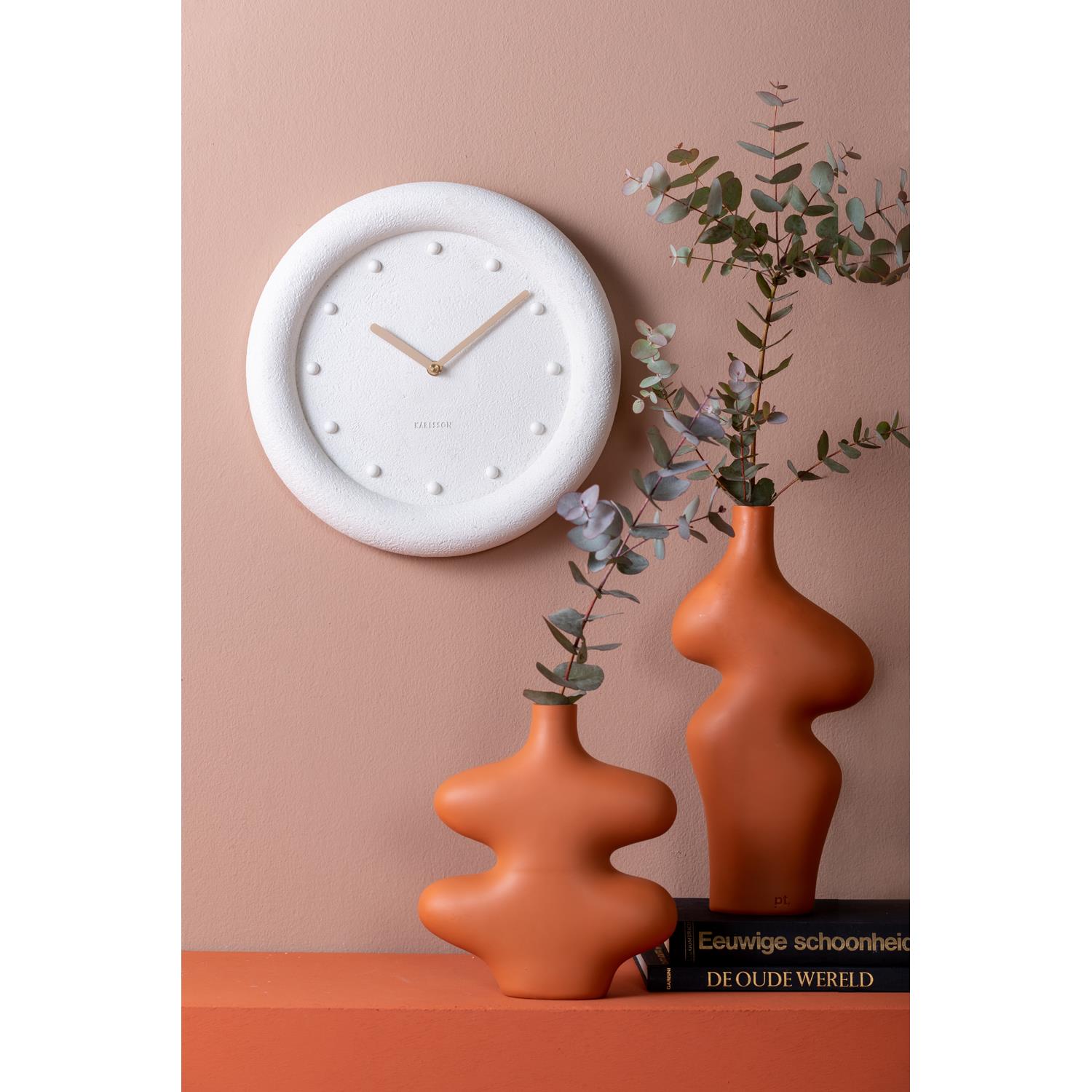 present time - Vase Organic Curves large polyresin burned orange