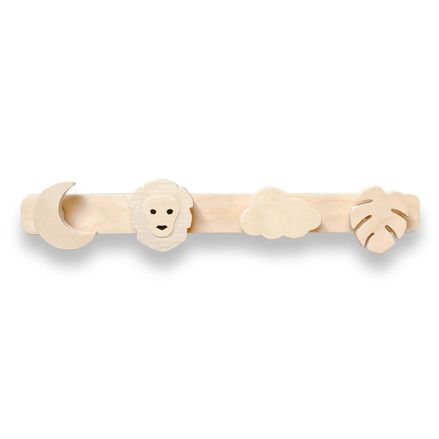 Houten kapstok kinderkamer | Jungle - blank