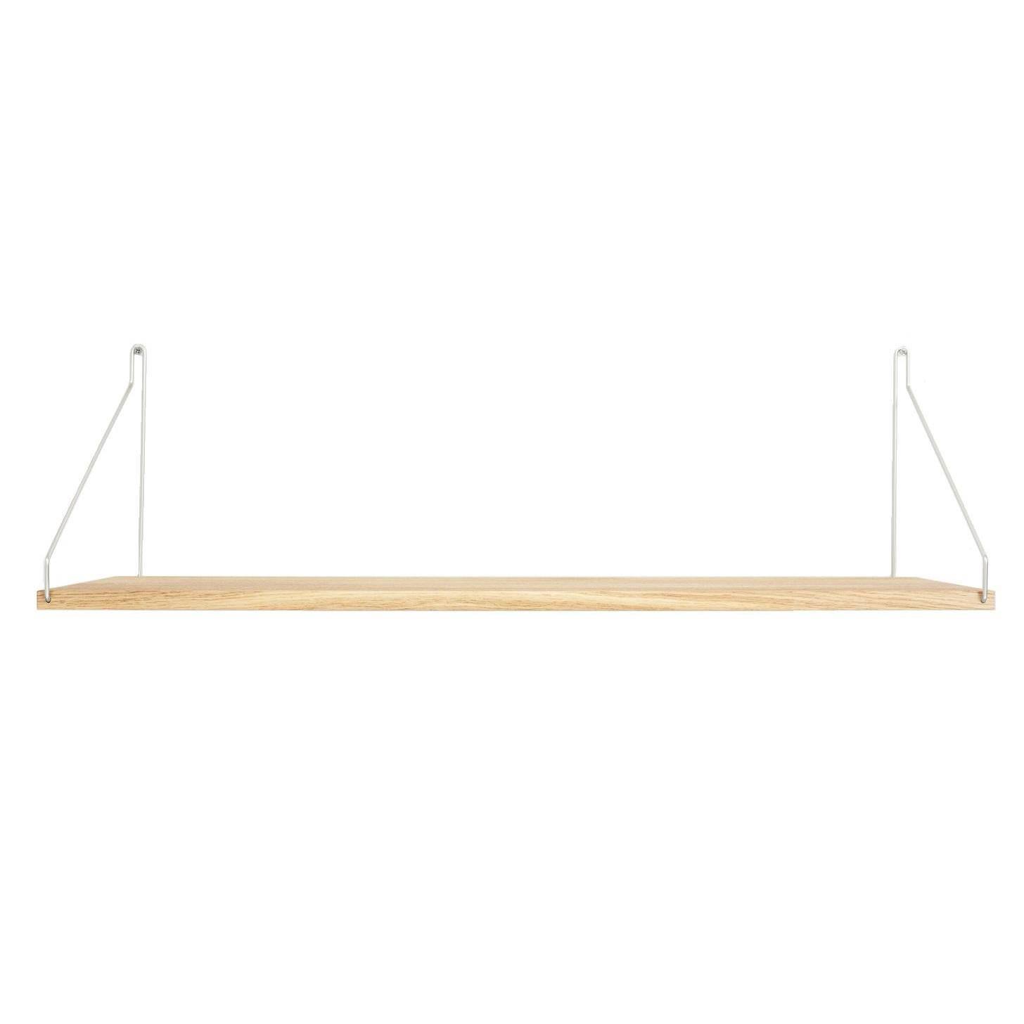 Frama Shelf wandplank 80x27 wit geolied|roestvrijstaal