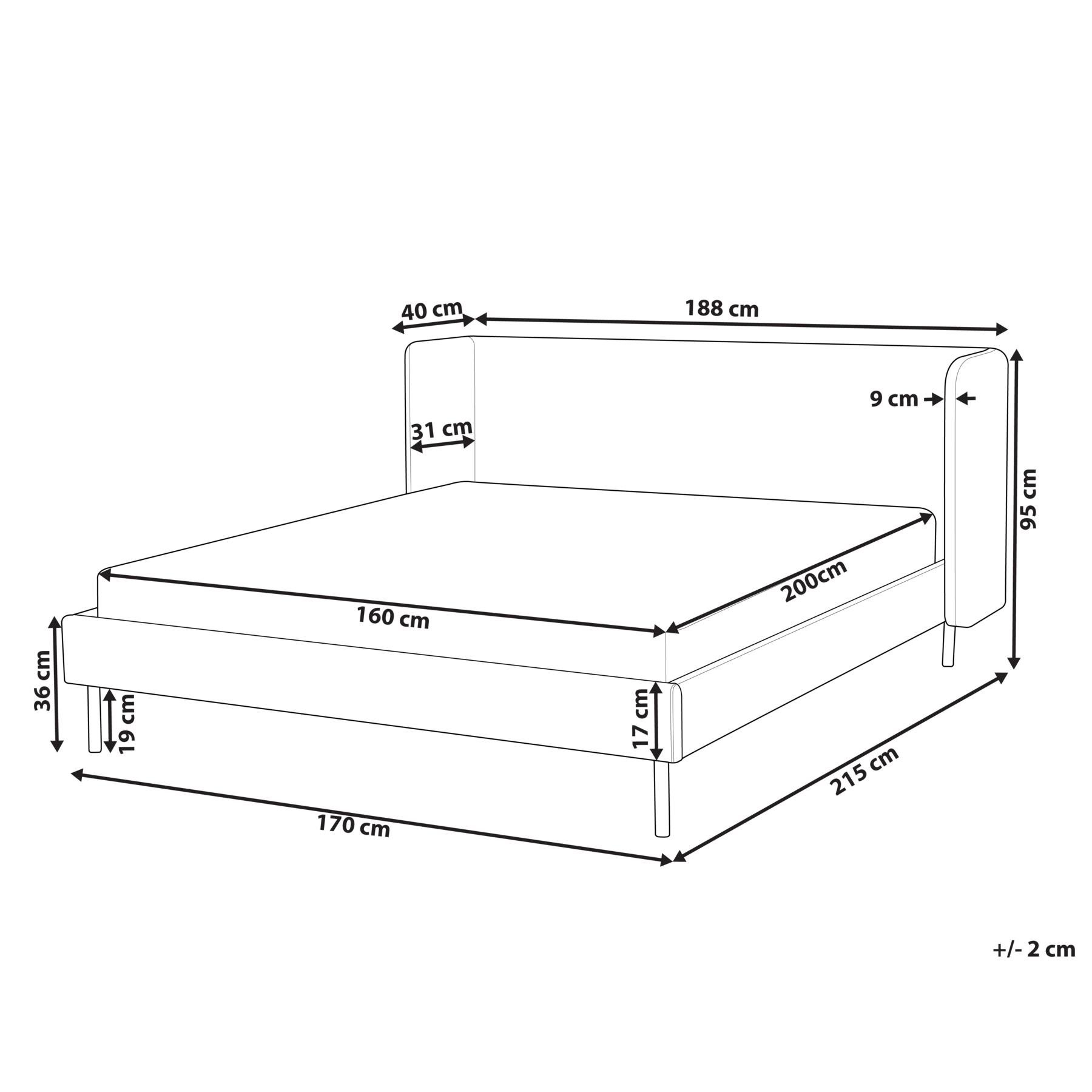 Beliani - ARETTE - Tweepersoonsbed - Taupe - 160 x 200 cm - Fluweel