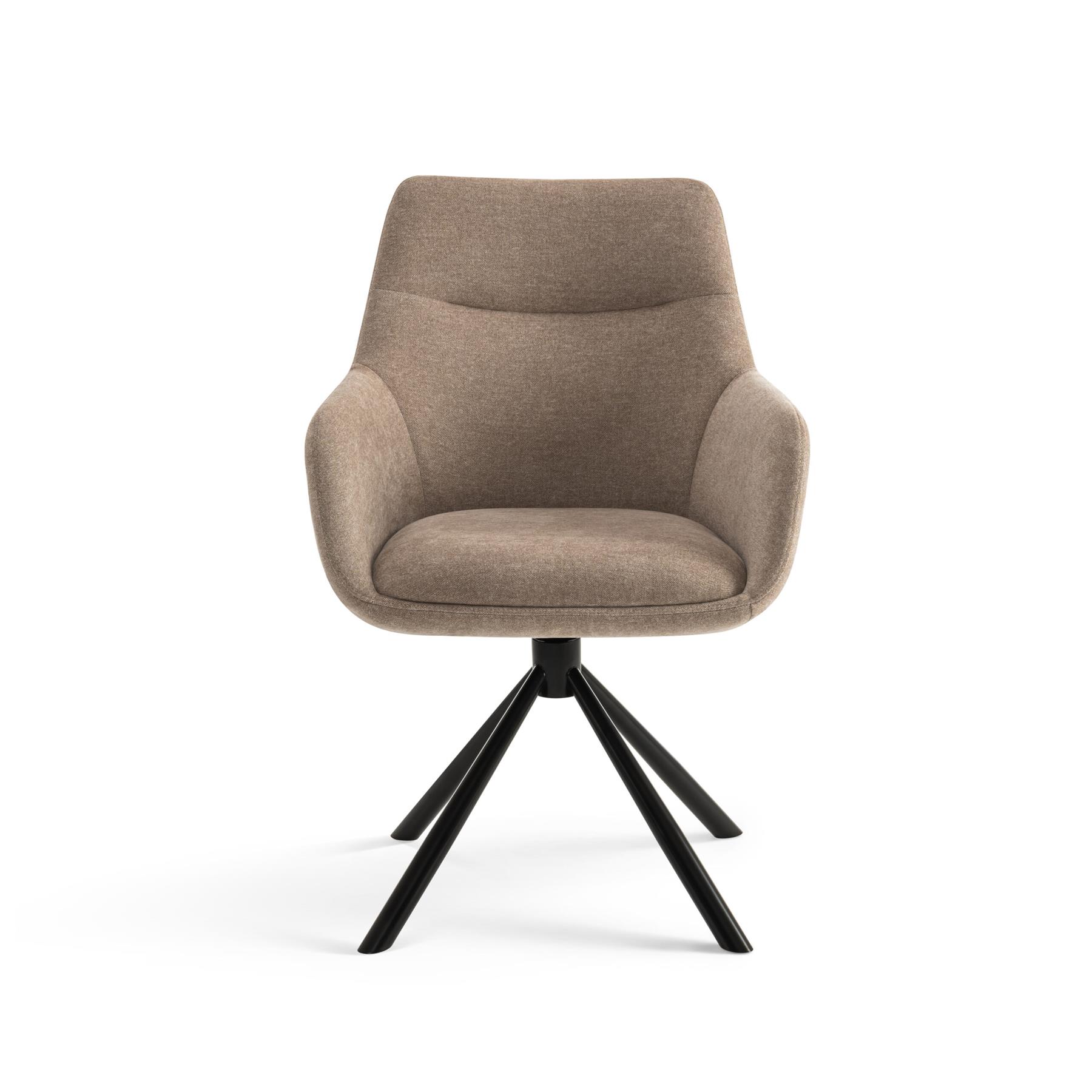 Furnihaus Draaibare Eetkamerstoel Olivia met armleuning Taupe Stof
