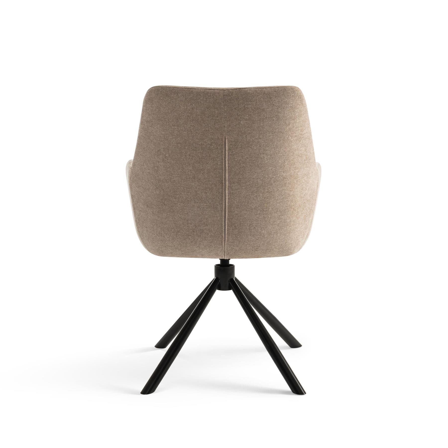 Furnihaus Draaibare Eetkamerstoel Olivia met armleuning Taupe Stof