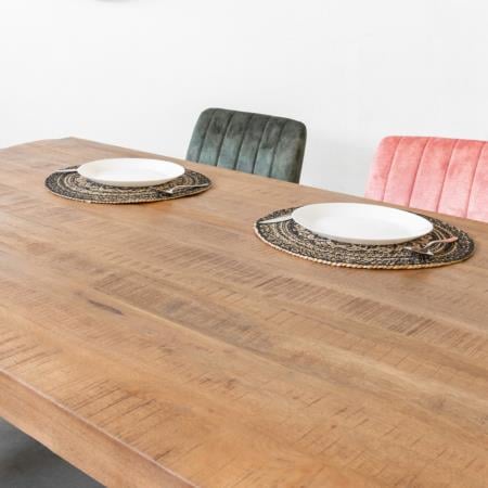 Giga Meubel - Eettafel Mangohout - Zwart Metaal - 160x90x76cm - Duncan