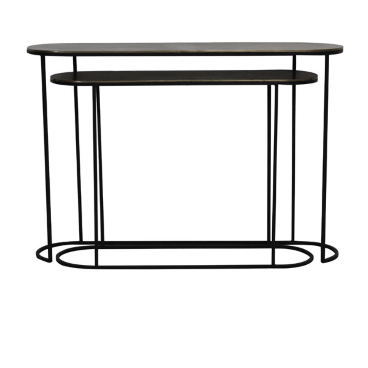 Light&living Side table S|2 max 118x28x81 cm BOCOV antiek brons-zwart