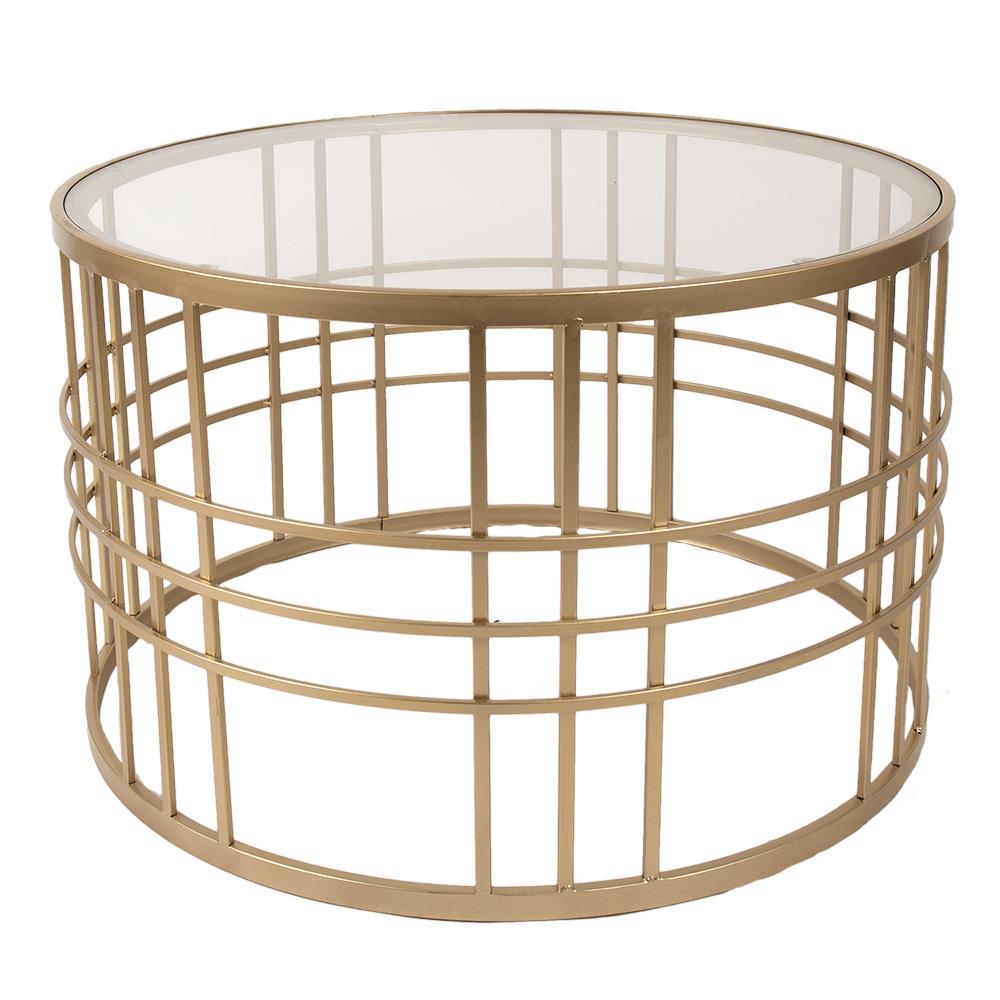 Clayre & Eef Salontafel set van 2   Ø75x46 | Ø66x41 cm Goudkleurig