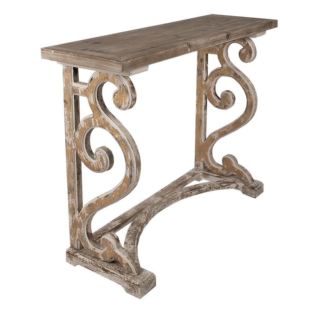Clayre & Eef Sidetable  125x39x92 cm Bruin Hout Wandtafel