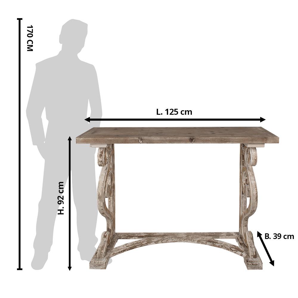 Clayre & Eef Sidetable  125x39x92 cm Bruin Hout Wandtafel