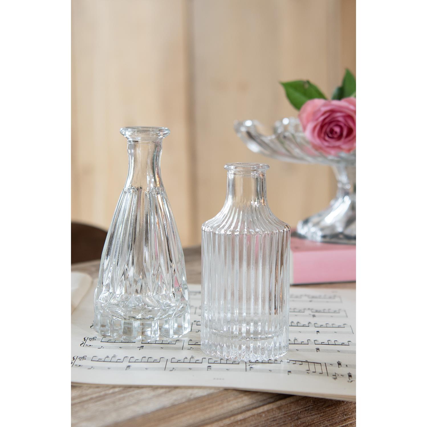 Clayre & Eef Vaas  Ø 7x15 cm Glas Glazen Vaas
