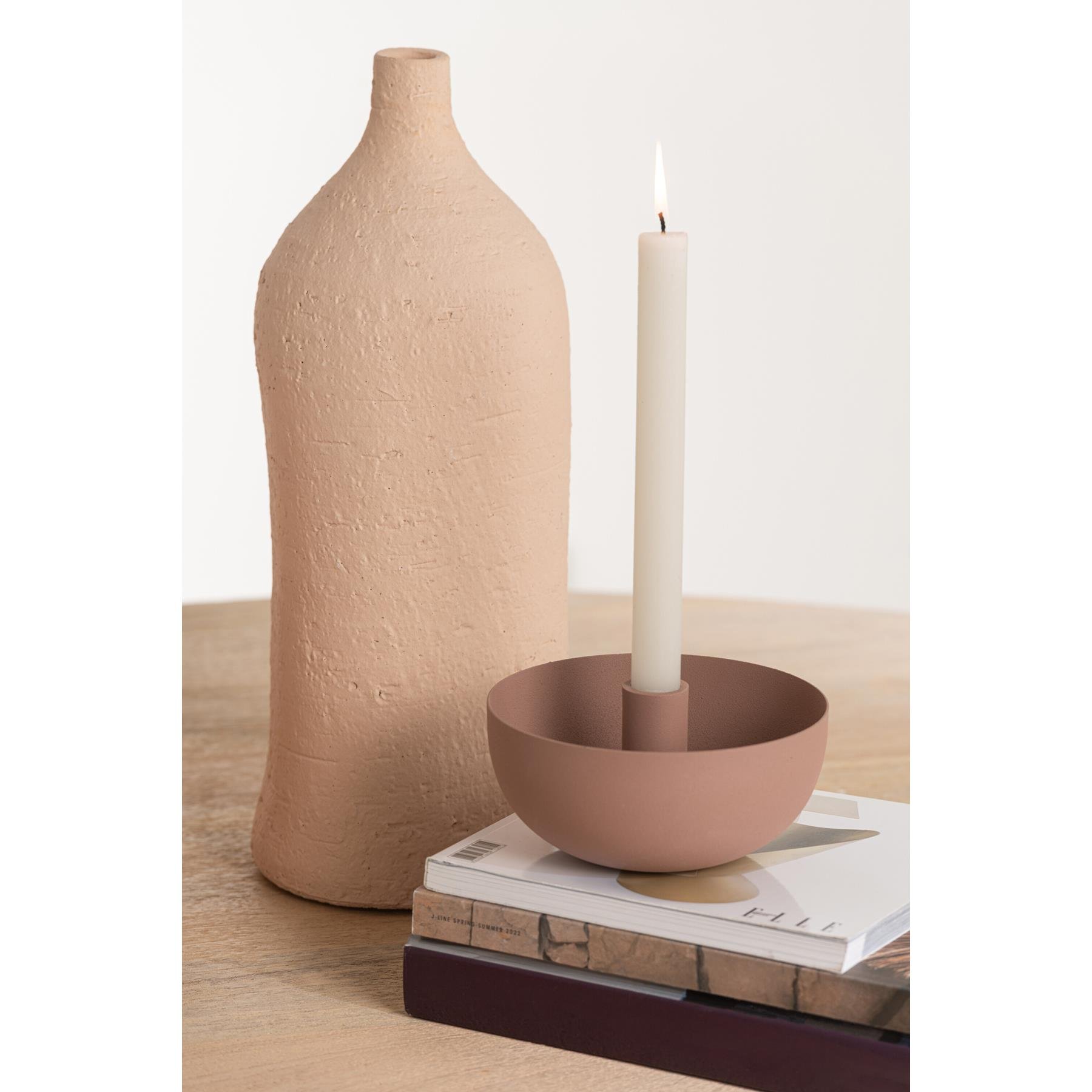 J-Line vaas Enya Fles - keramiek - beige - large - 40 cm hoog