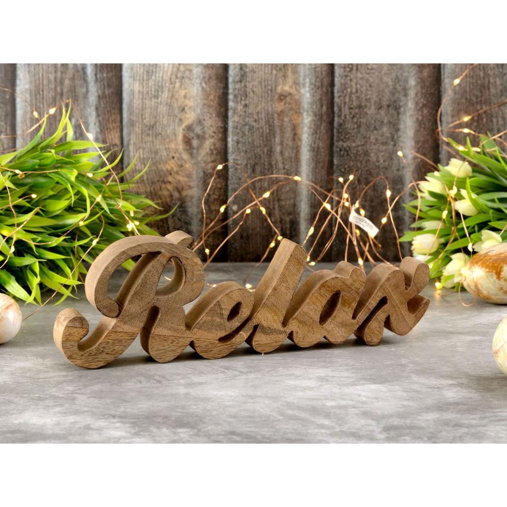SVJ 'Relax'' Decoratief - 3x28x9 cm - Mango Hout - Naturel