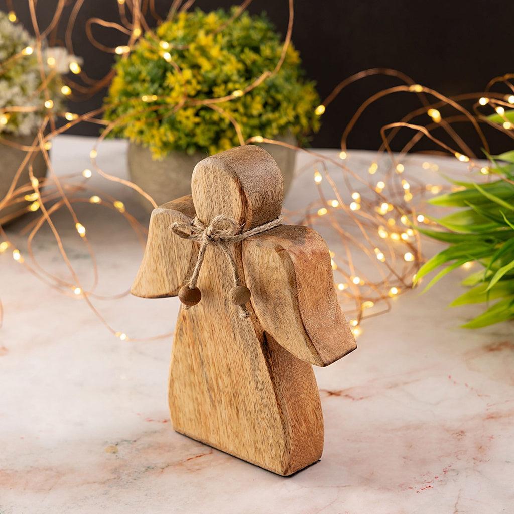 SVJ Decoratieve Engel - 3x5x15 cm - Hout - Naturel