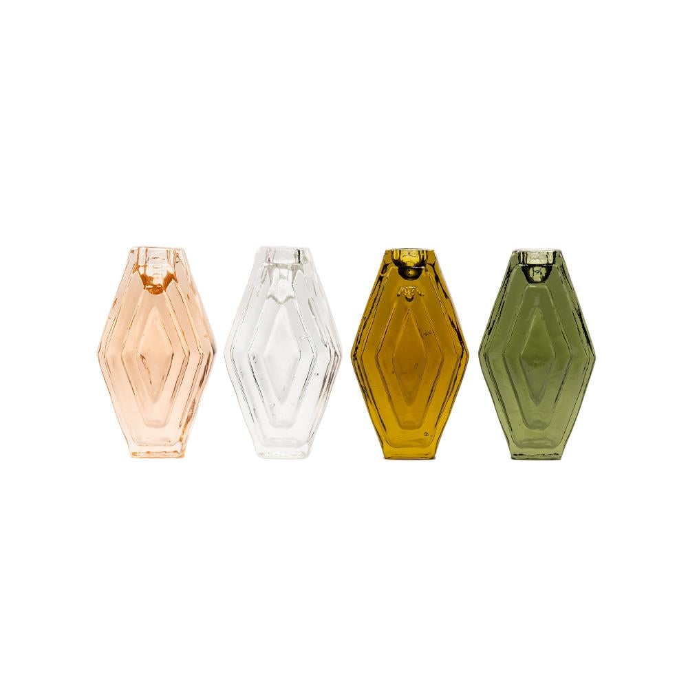 Brût Homeware, Set van 2 Kaarshouder Hexagon, smokey green