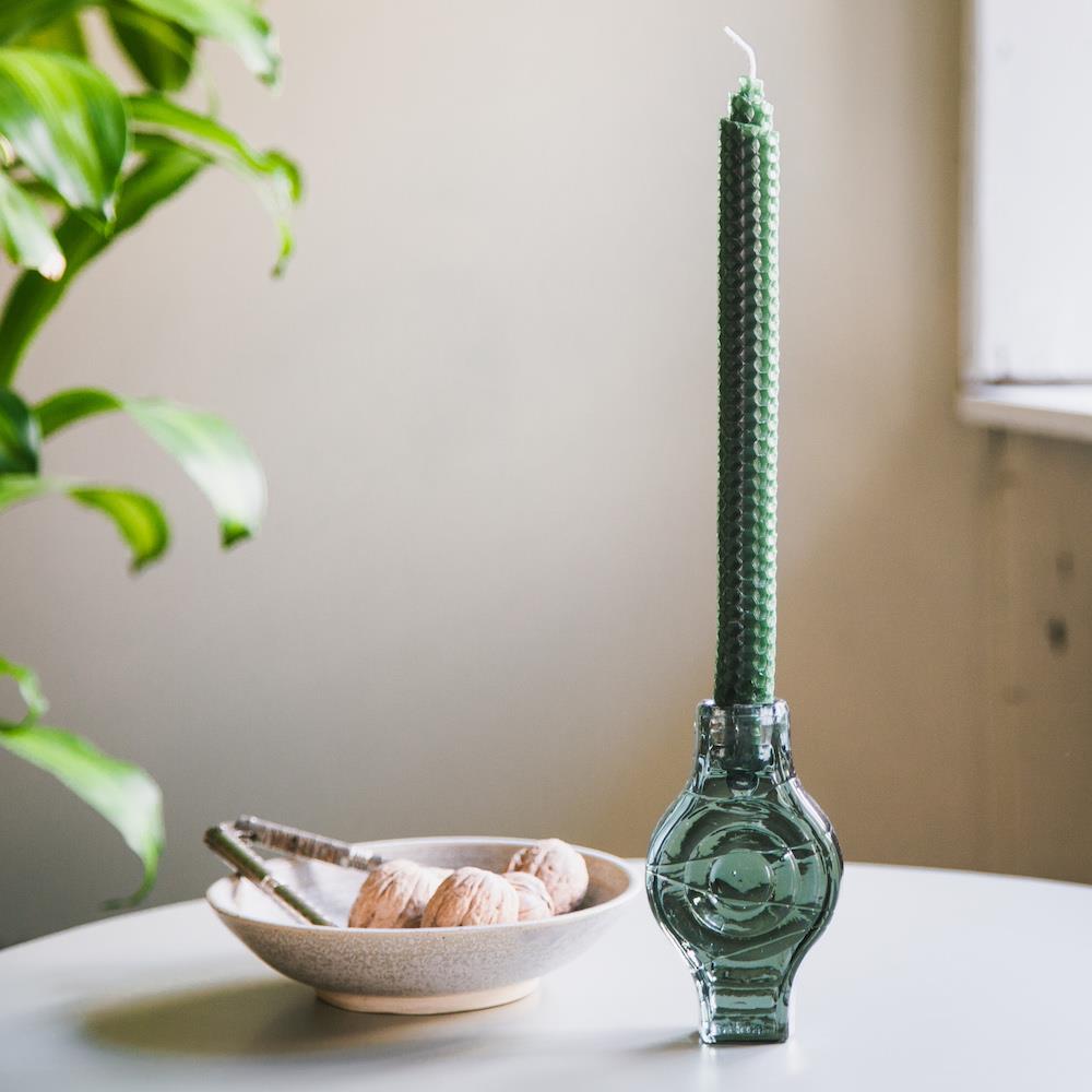 Brût Homeware, Set van 2 Kaarshouder Round, smokey green