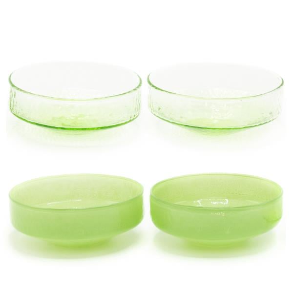 Brût Homeware, Schaaltjes Claude, groen | groen transparant, set van 4