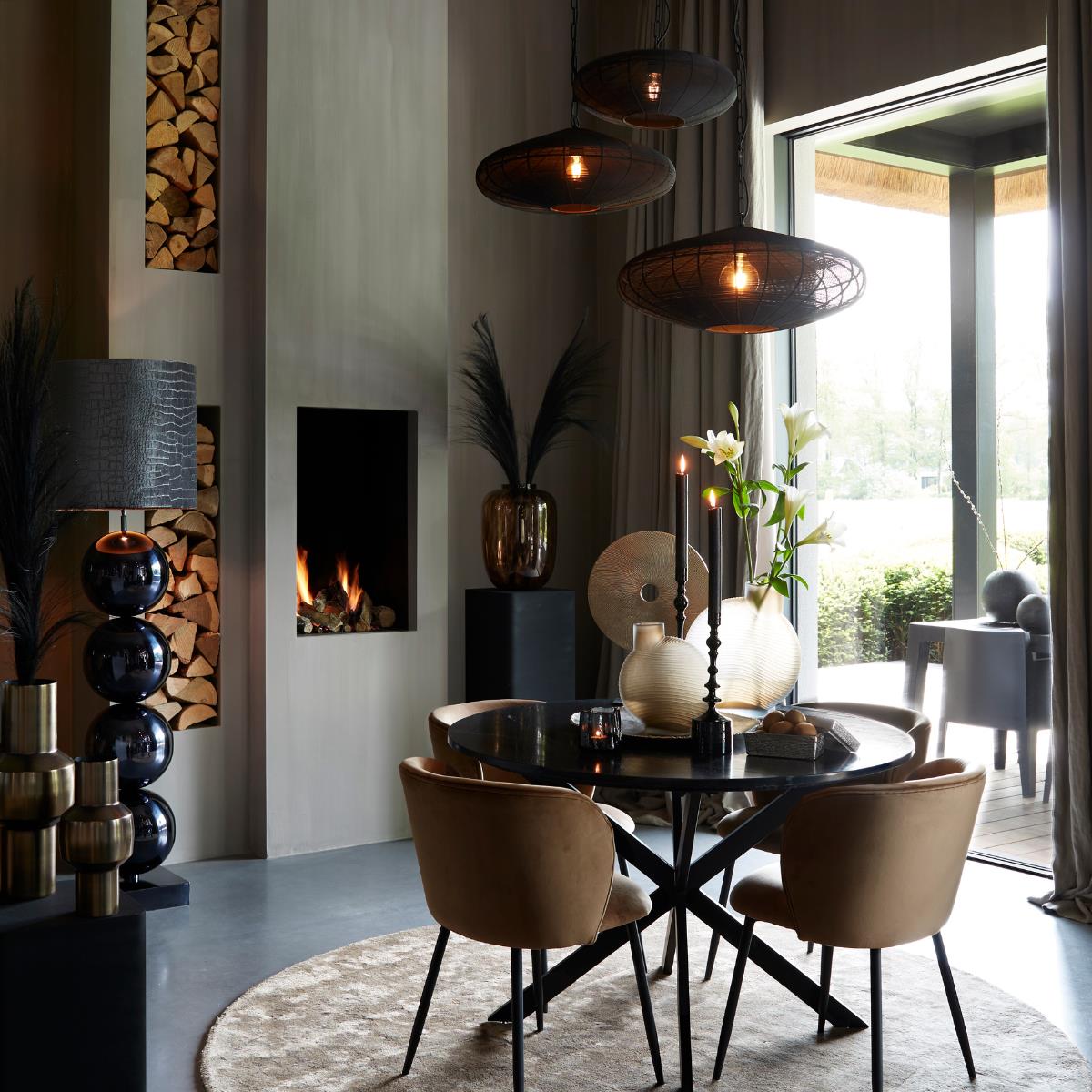 Light & Living - Bahoto hanglamp Ø60x23 cm - mat zwart