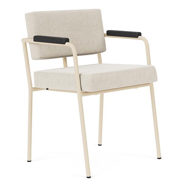 FÉST Monday stoel met armleuning sand|zwart Soil 01 natural