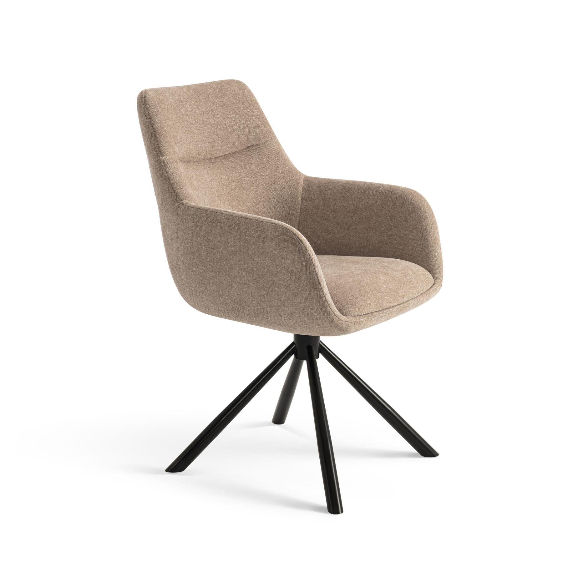 Furnihaus Draaibare Eetkamerstoelen met armleuning set van 4 Taupe