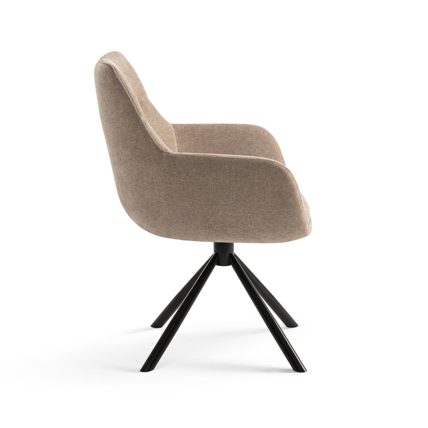Furnihaus Draaibare Eetkamerstoelen met armleuning set van 4 Taupe
