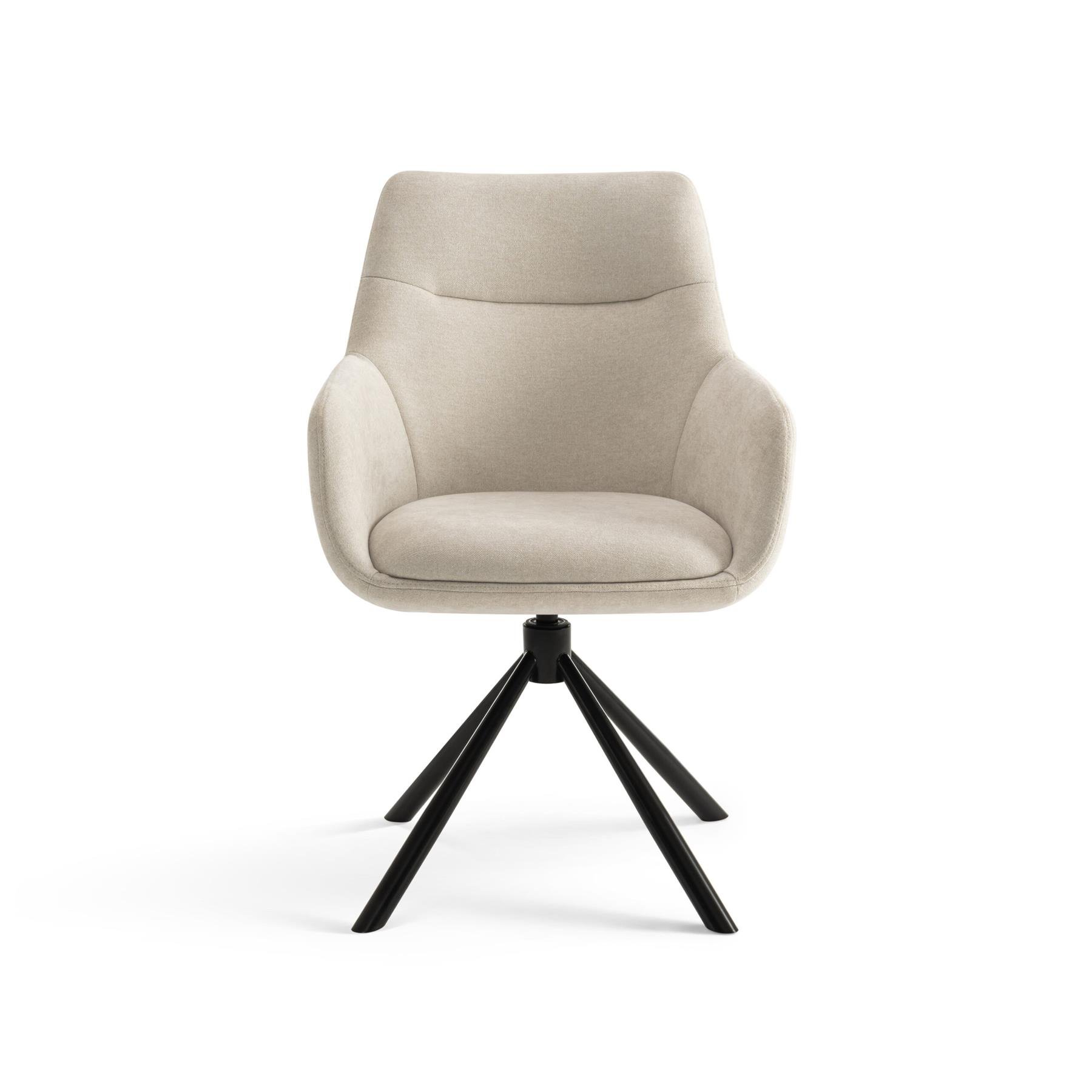 Furnihaus Draaibare Eetkamerstoelen met armleuning Olivia - Beige 4st