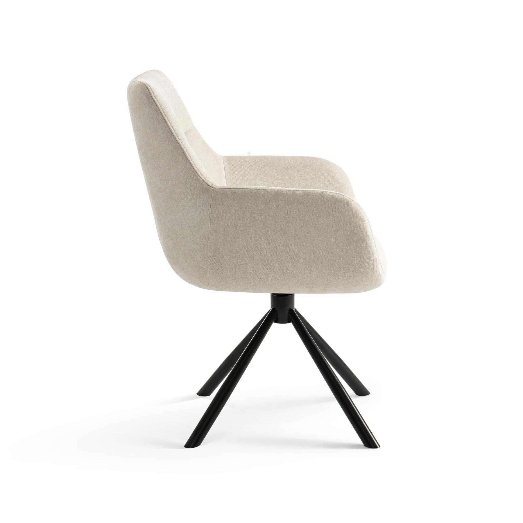 Furnihaus Draaibare Eetkamerstoelen met armleuning Olivia - Beige 4st