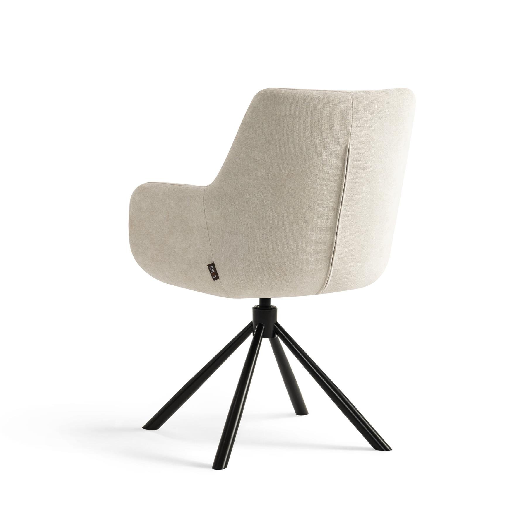 Furnihaus Draaibare Eetkamerstoelen met armleuning Olivia - Beige 4st