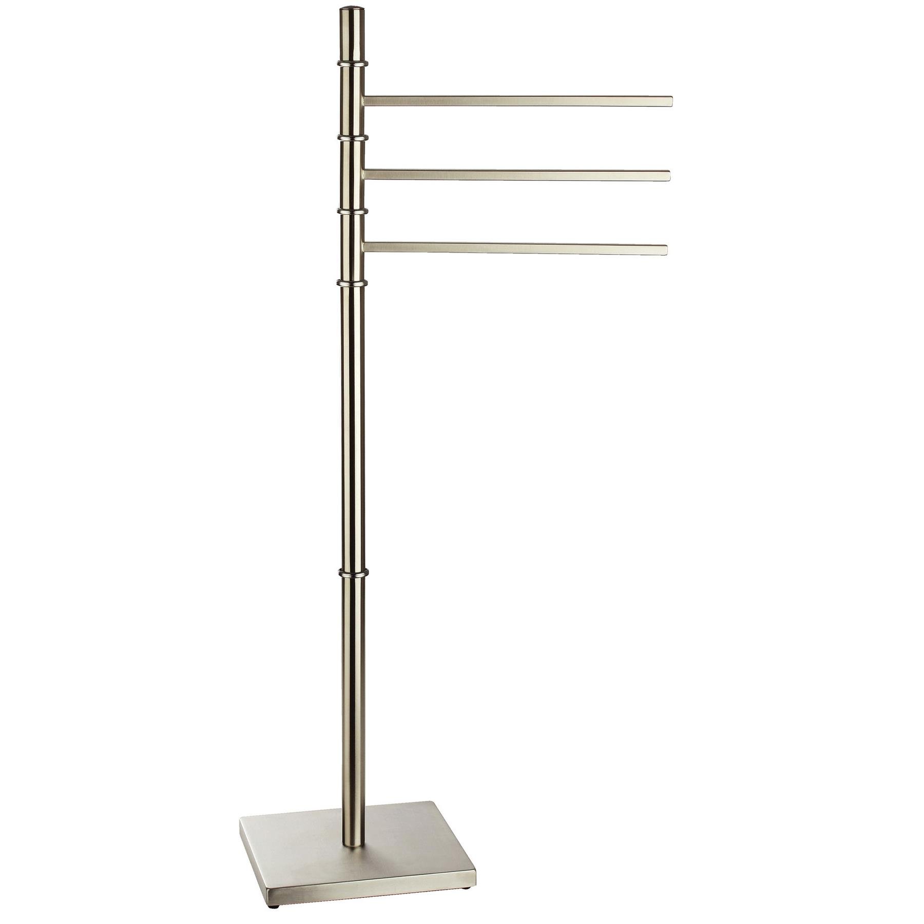 MSV Handdoeken rek badkamer - zilver chroom metaal - 22 x 89 cm