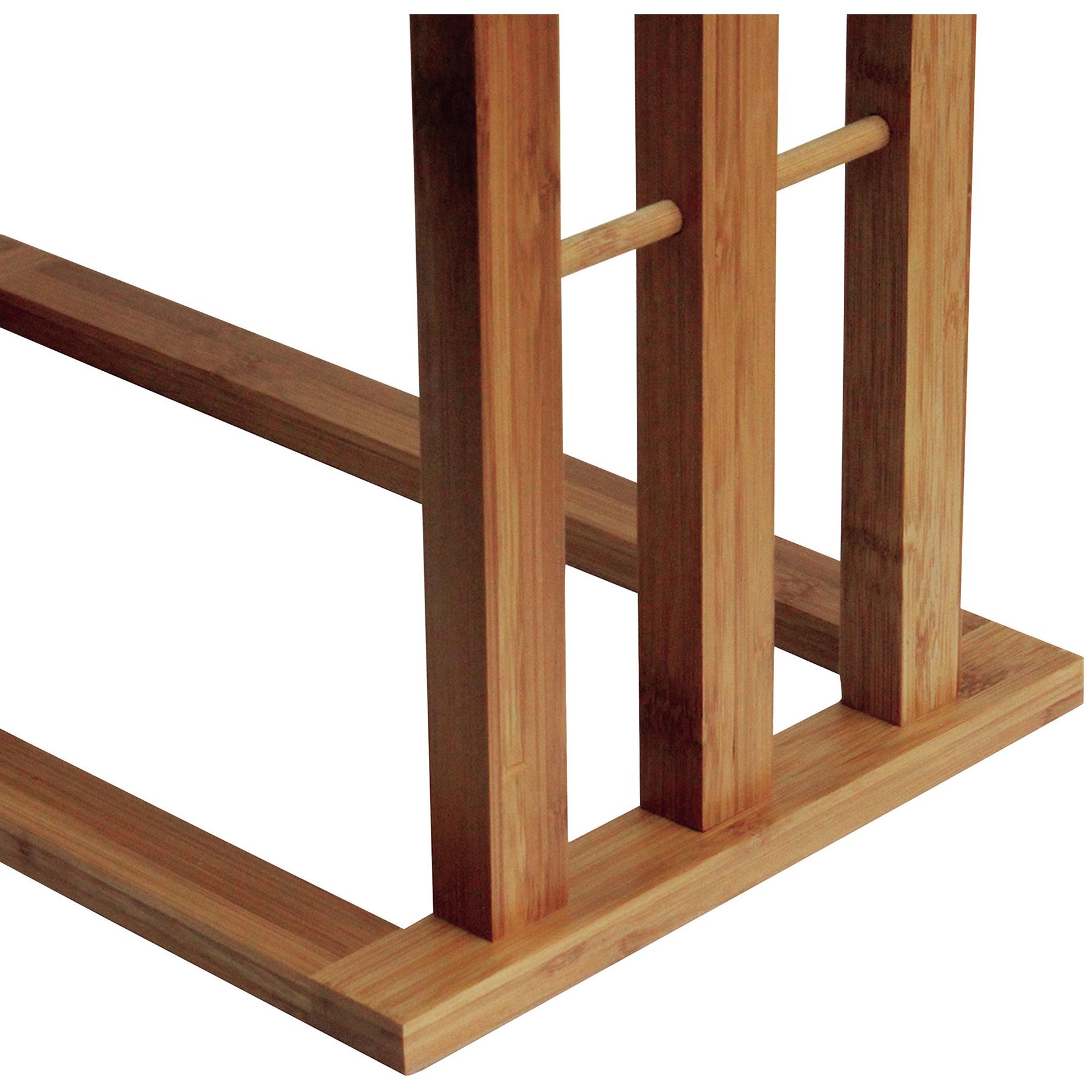 MSV Handdoeken ophangrek badkamer - bamboe hout - 42 x 24 x 82 cm