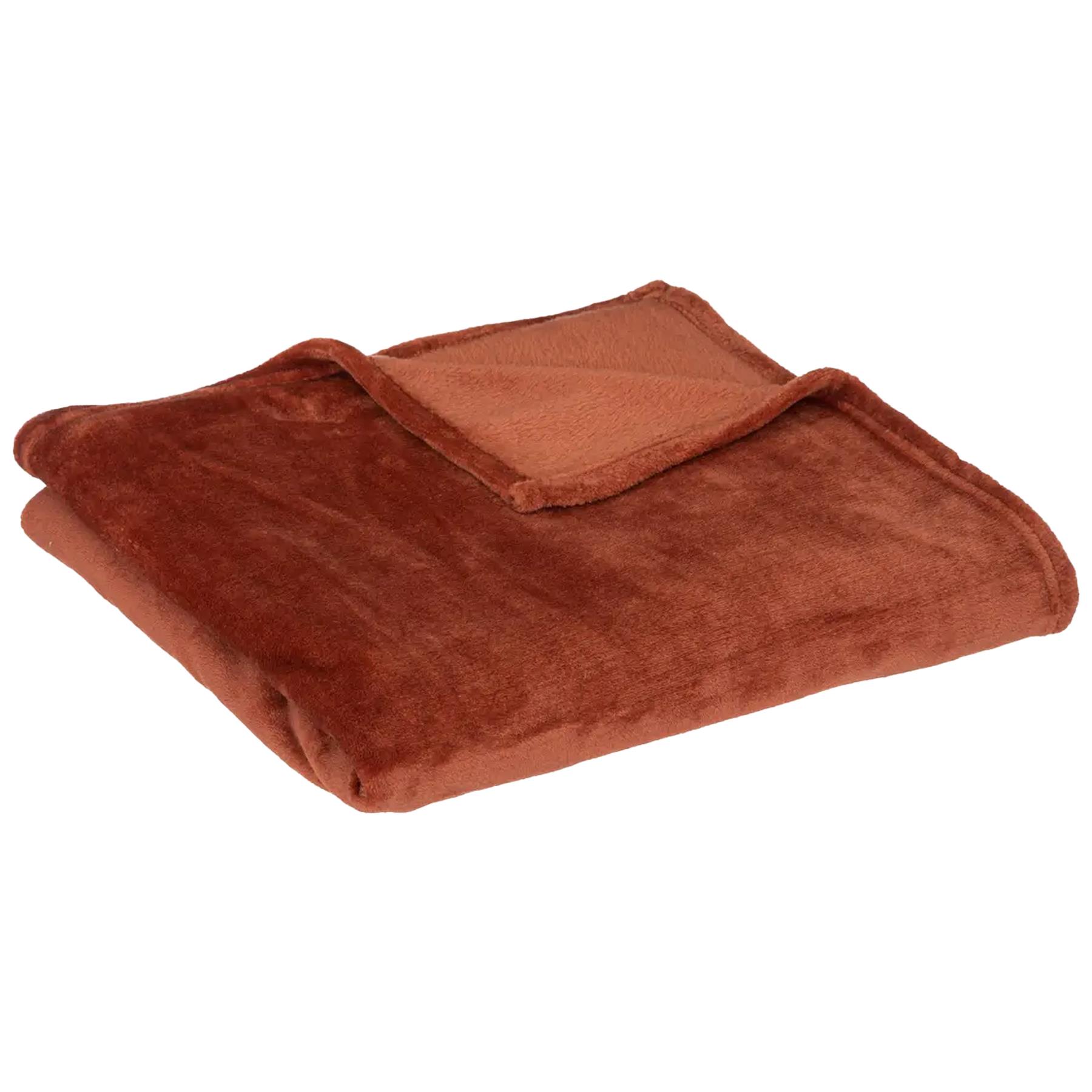 Atmosphera Plaid terracotta polyester 125 x 150 cm kopen