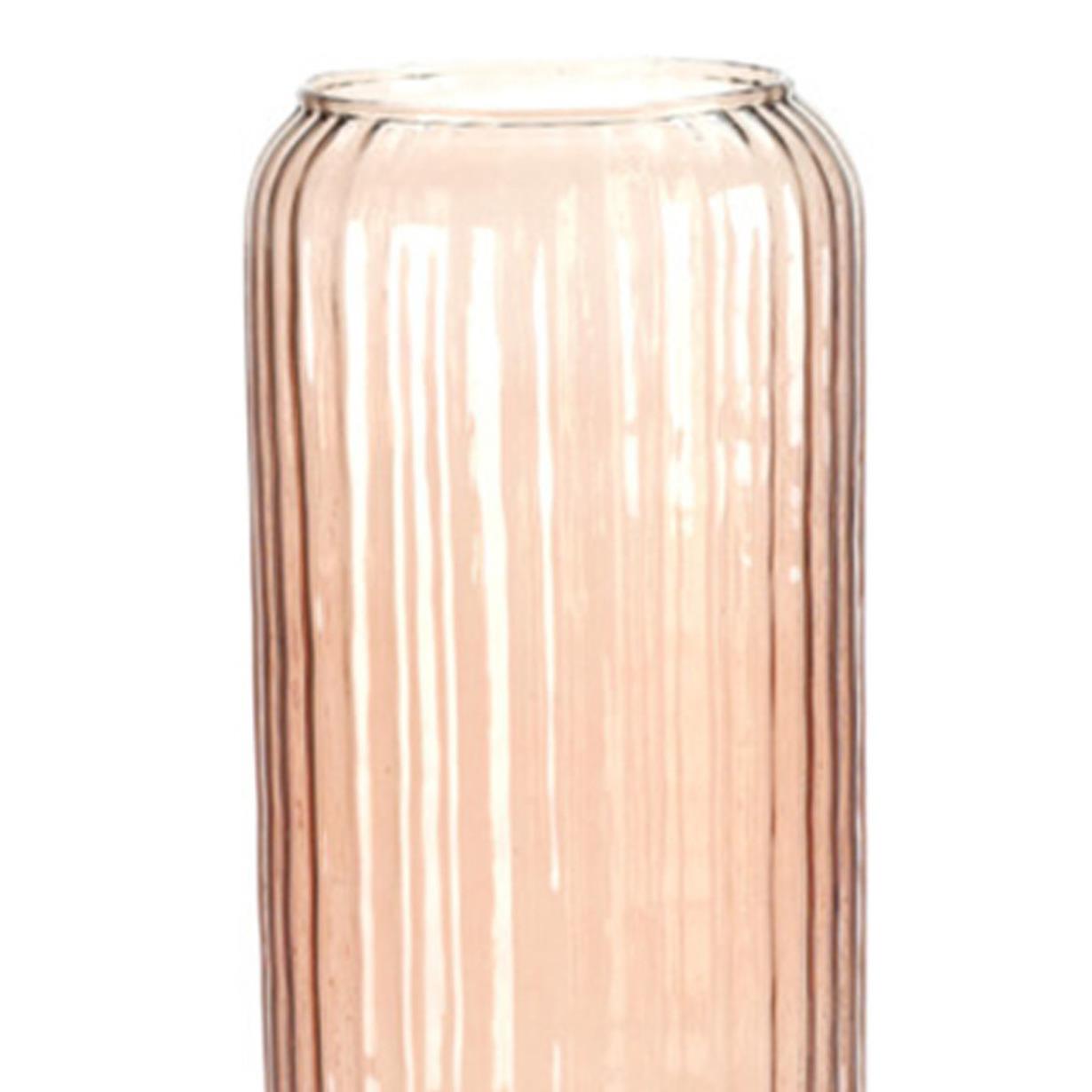 Excellent Houseware Vaas - roze - glas - B15 x H37 cm