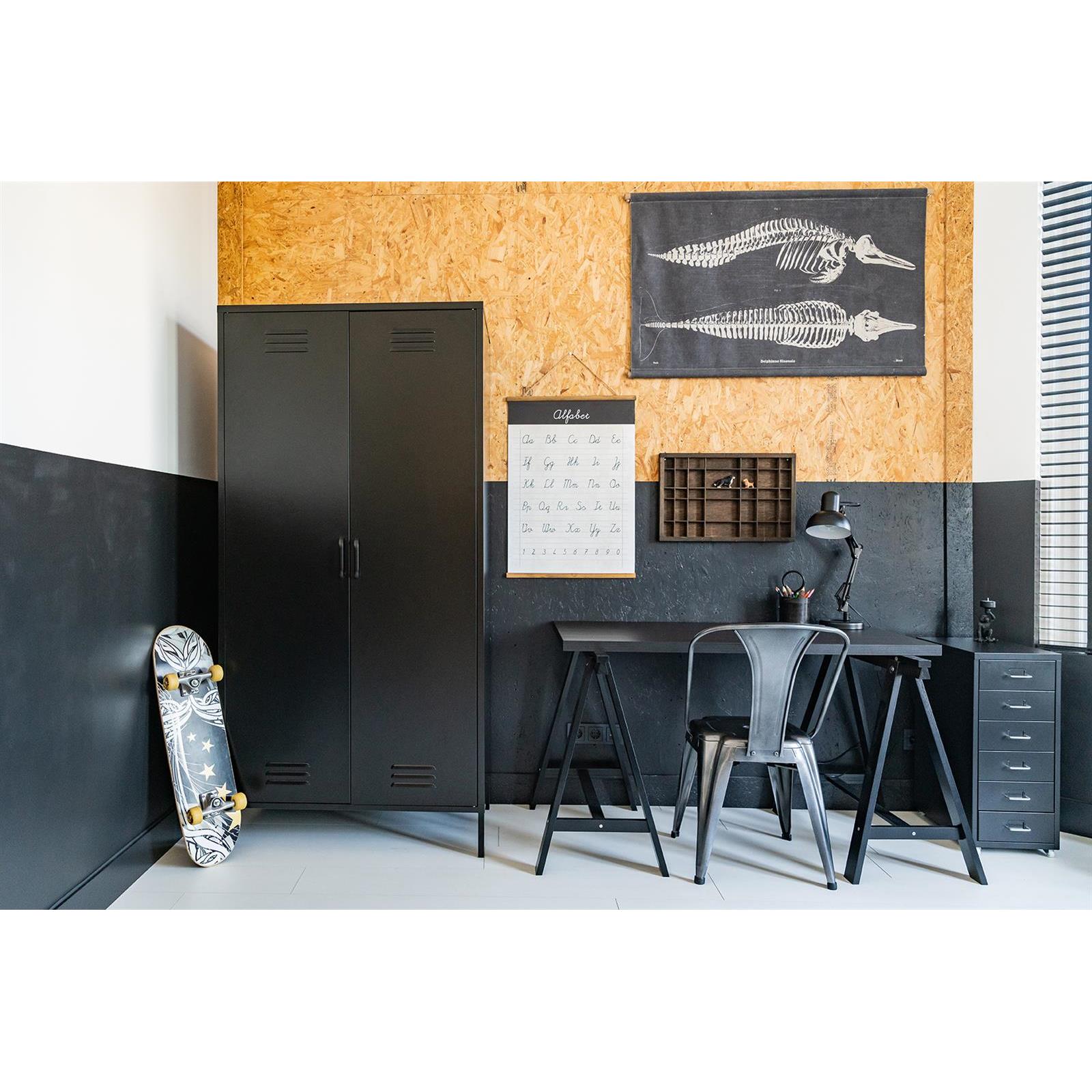MaximaVida Finn kleding lockerkast met 4 schappen zwart
