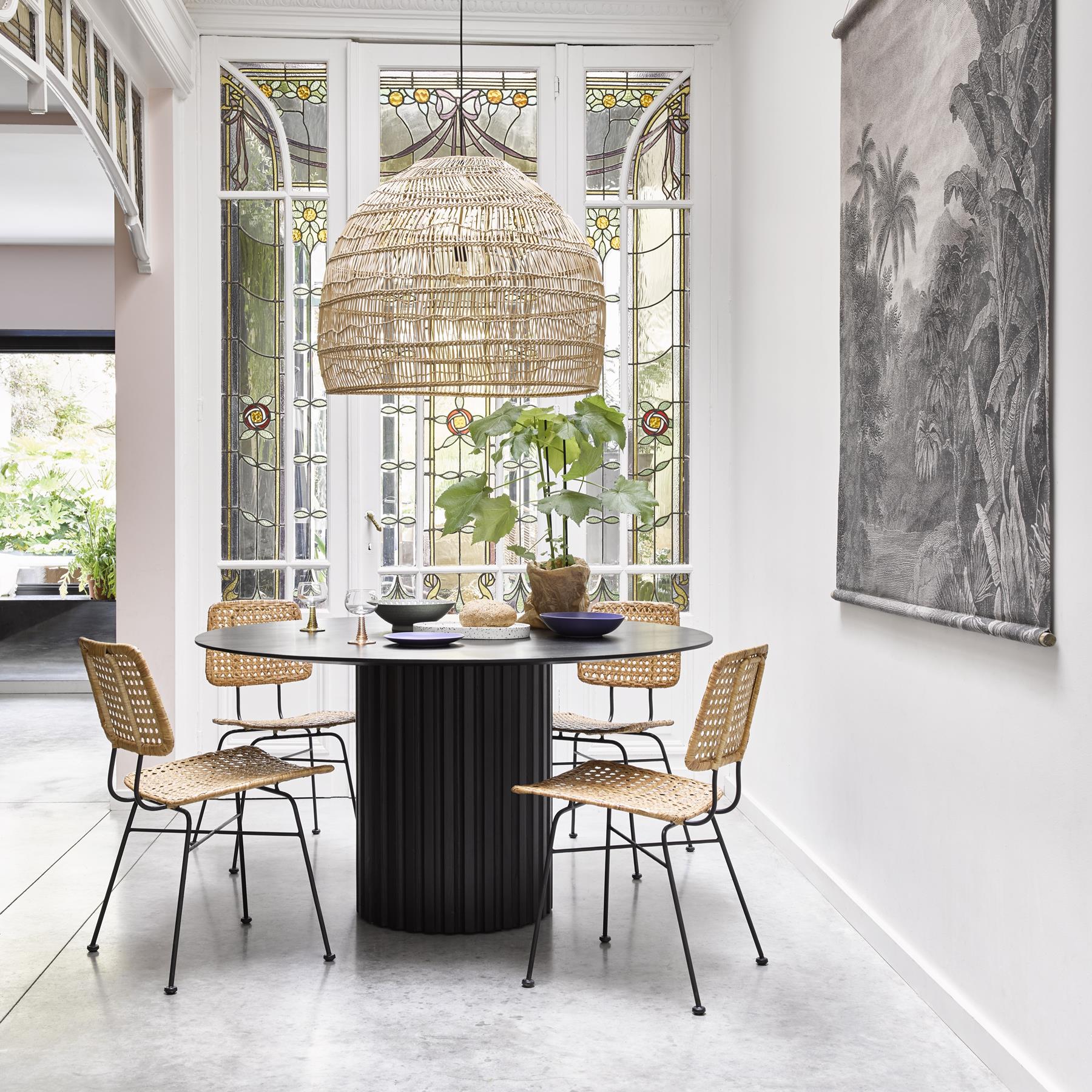 HKliving Pillar Eettafel - Ø 140 cm - Zwart 