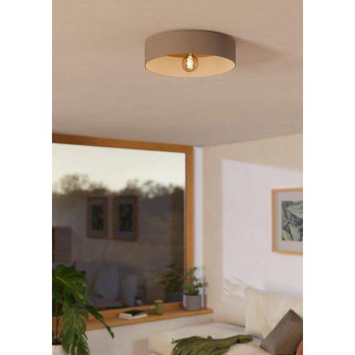 EGLO Duaia Plafondlamp - E27 - Ø 42 cm - Taupe - Hout|Staal