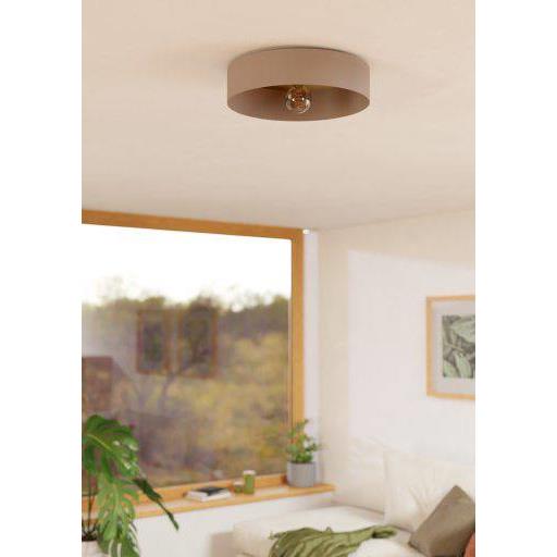 EGLO Duaia Plafondlamp - E27 - Ø 42 cm - Taupe - Hout|Staal
