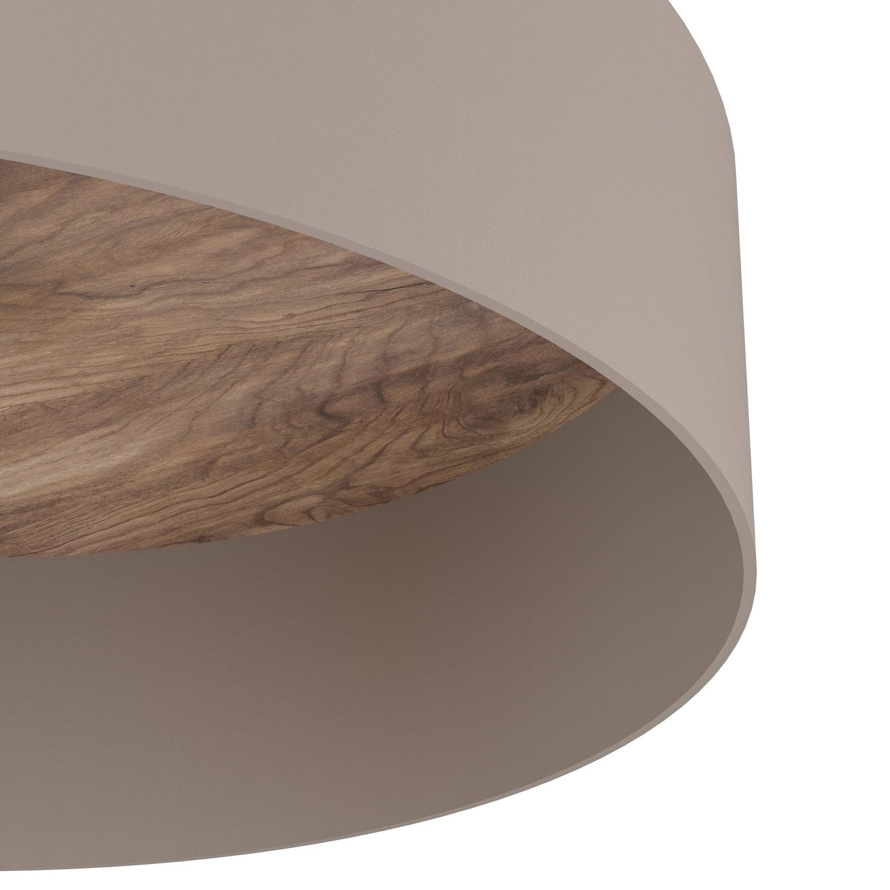 EGLO Duaia Plafondlamp - E27 - Ø 42 cm - Taupe - Hout|Staal