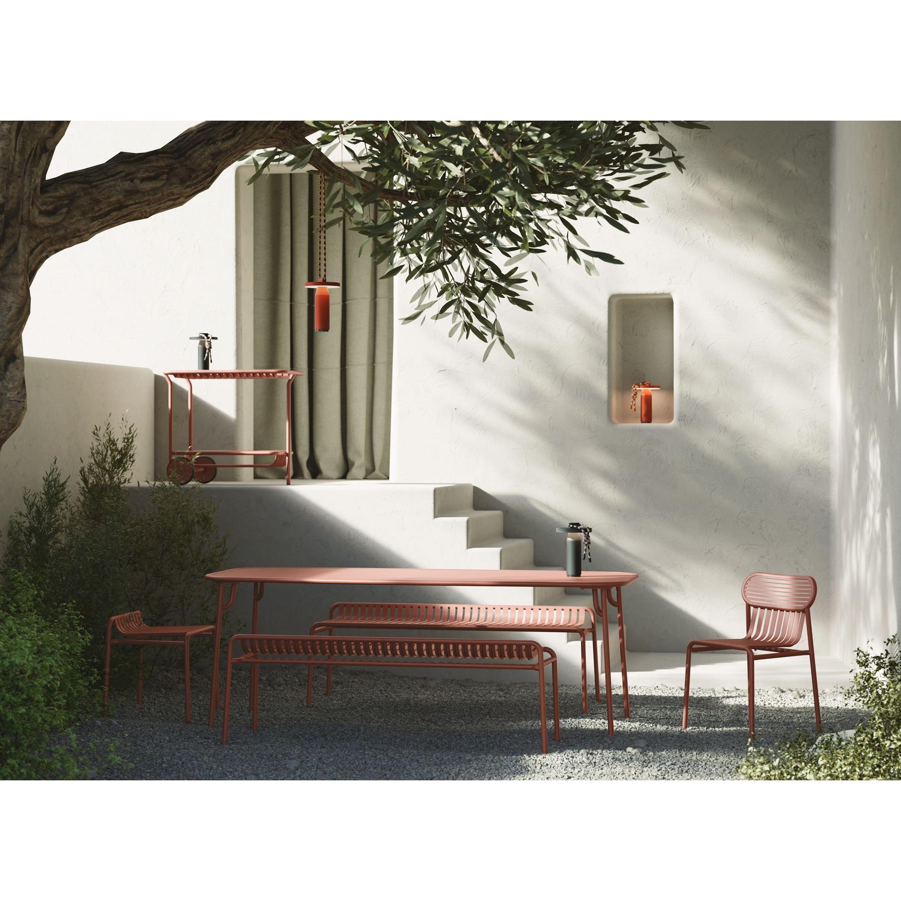 Petite Friture Week-end tuinbank zonder rugleuning terracotta