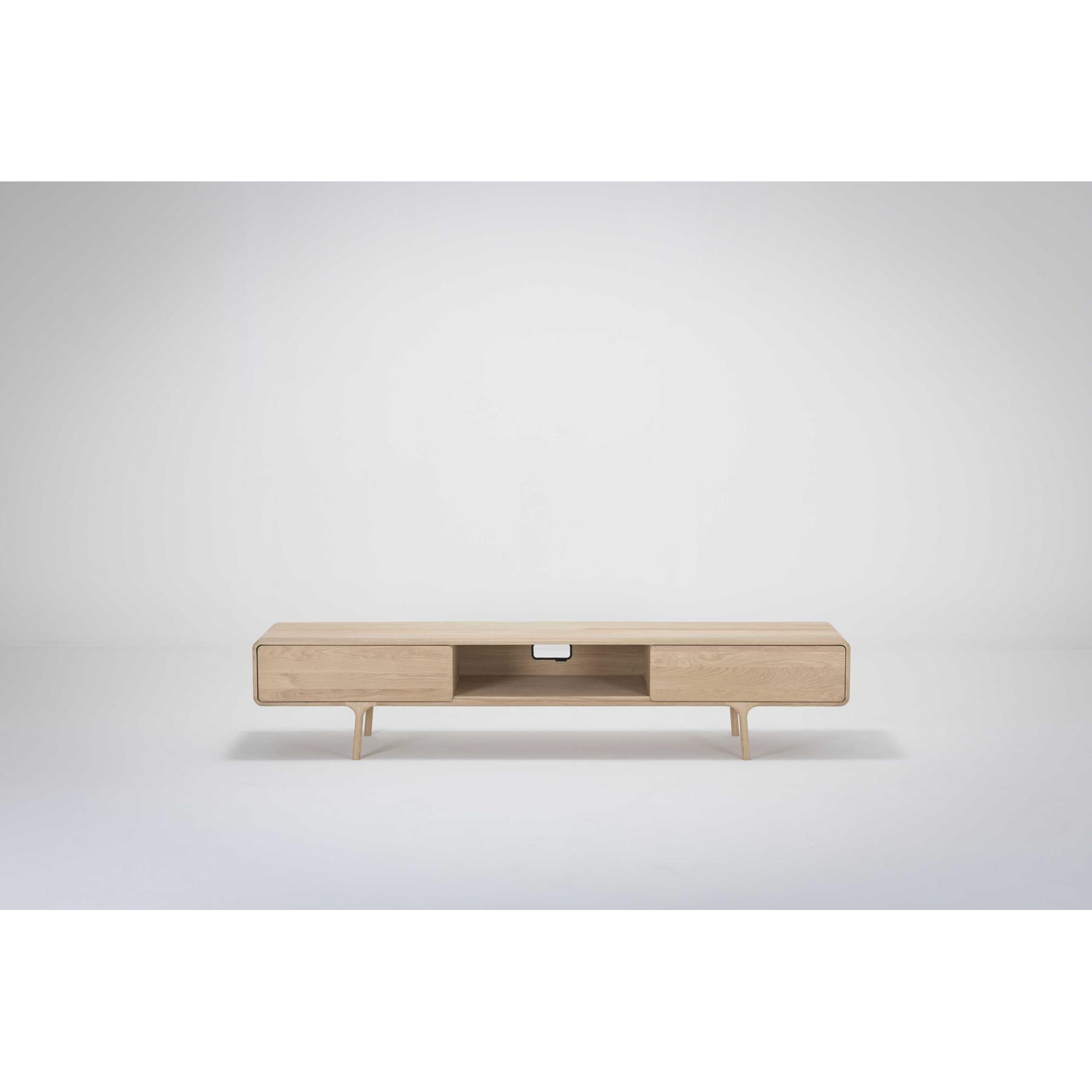 Gazzda Fawn lowboard tv-meubel 2 lades 220x45 whitewash