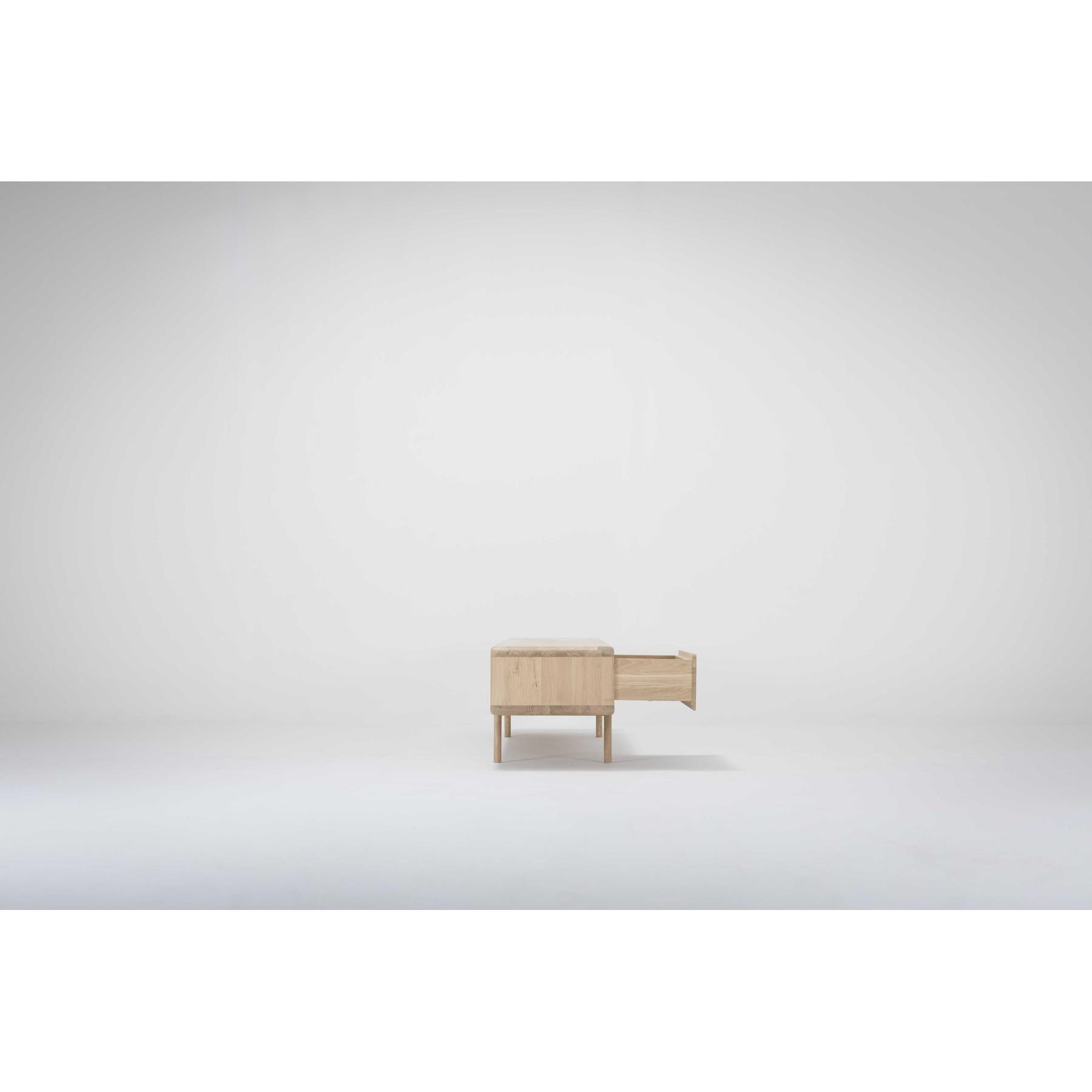 Gazzda Fawn lowboard tv-meubel 2 lades 220x45 whitewash